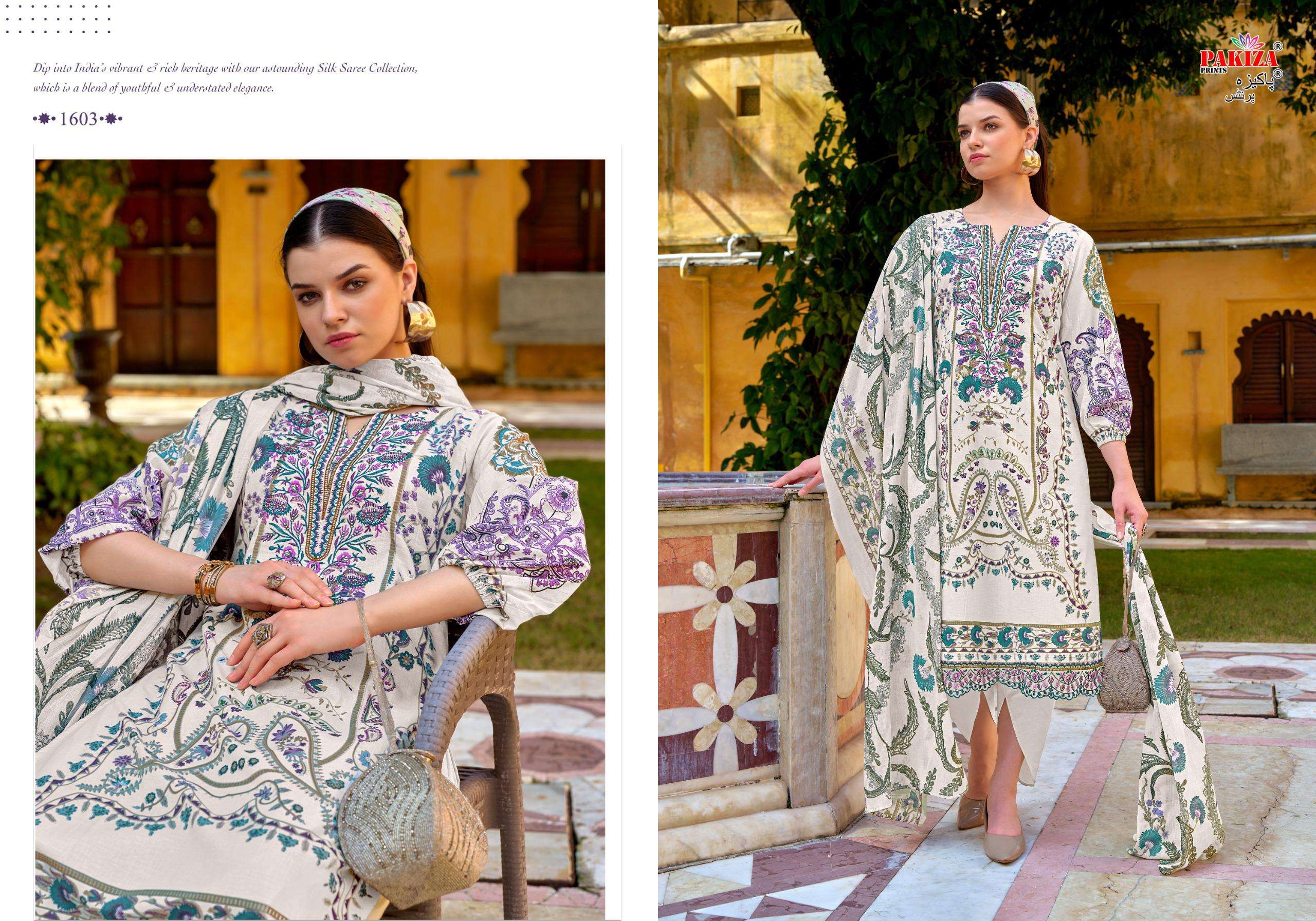 PAKIZA PRINTS NAKSH VOL 16 LAWN COTTON PRINT WITH FANCY KASHMIRI EMBROIDERY WORK SUIT