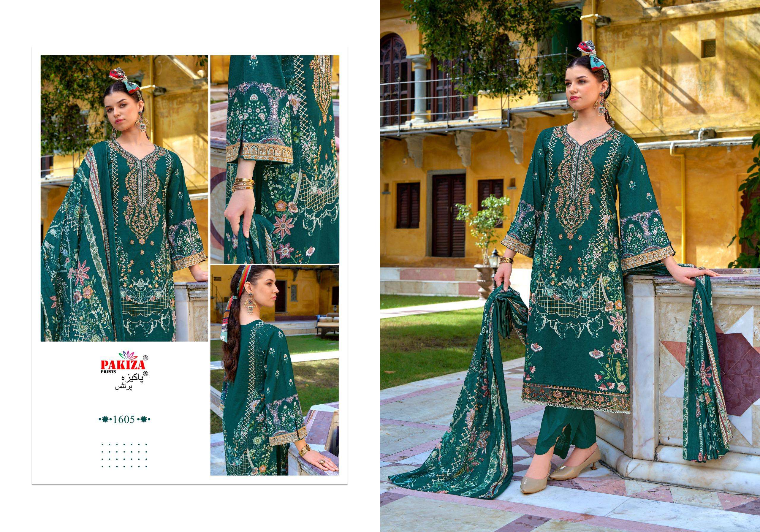 PAKIZA PRINTS NAKSH VOL 16 LAWN COTTON PRINT WITH FANCY KASHMIRI EMBROIDERY WORK SUIT