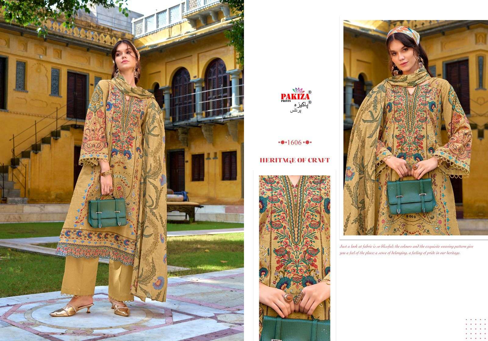 PAKIZA PRINTS NAKSH VOL 16 LAWN COTTON PRINT WITH FANCY KASHMIRI EMBROIDERY WORK SUIT