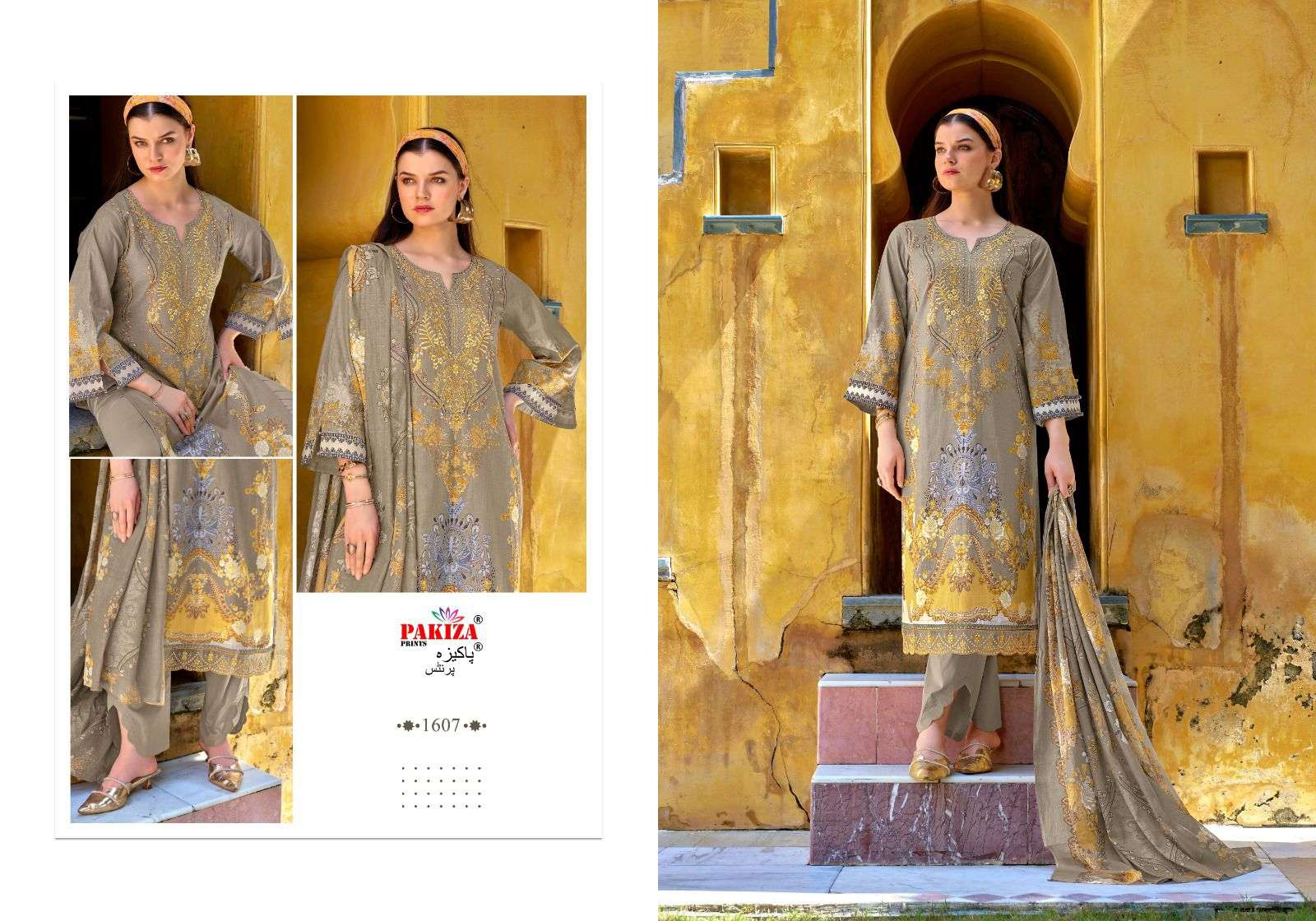 PAKIZA PRINTS NAKSH VOL 16 LAWN COTTON PRINT WITH FANCY KASHMIRI EMBROIDERY WORK SUIT