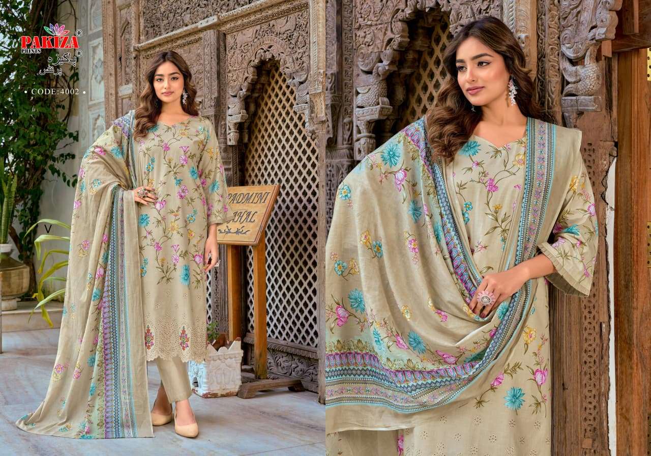 PAKIZA PRINTS NAWAZISH VOL 4 LAWN COTTON FANCY EMBROIDERY WORK SUIT
