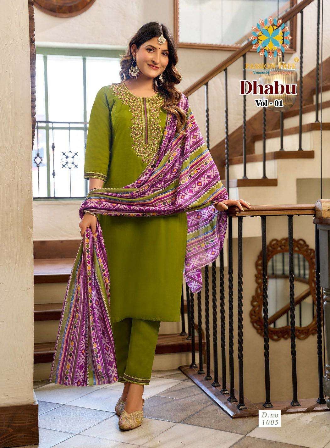PASSION TREE DHABU VOL 1 COTTON FANCY LADIES 3PIECE SET COLLECTION 