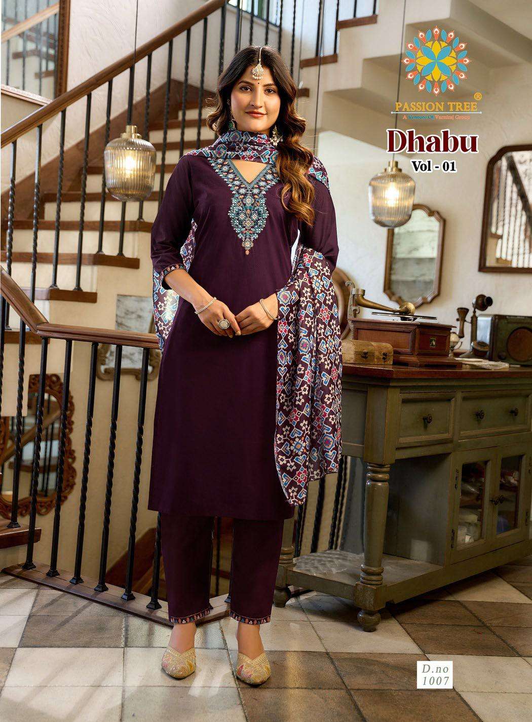 PASSION TREE DHABU VOL 1 COTTON FANCY LADIES 3PIECE SET COLLECTION 
