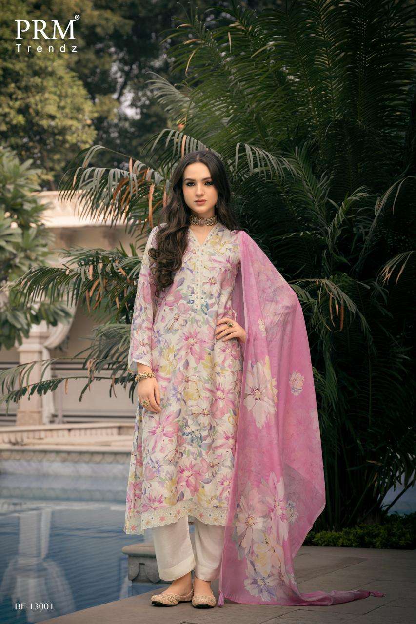 PRM TRENDZ BAREEHA MUSLIN DIGITAL PRINT WITH FANCY WORK SUIT