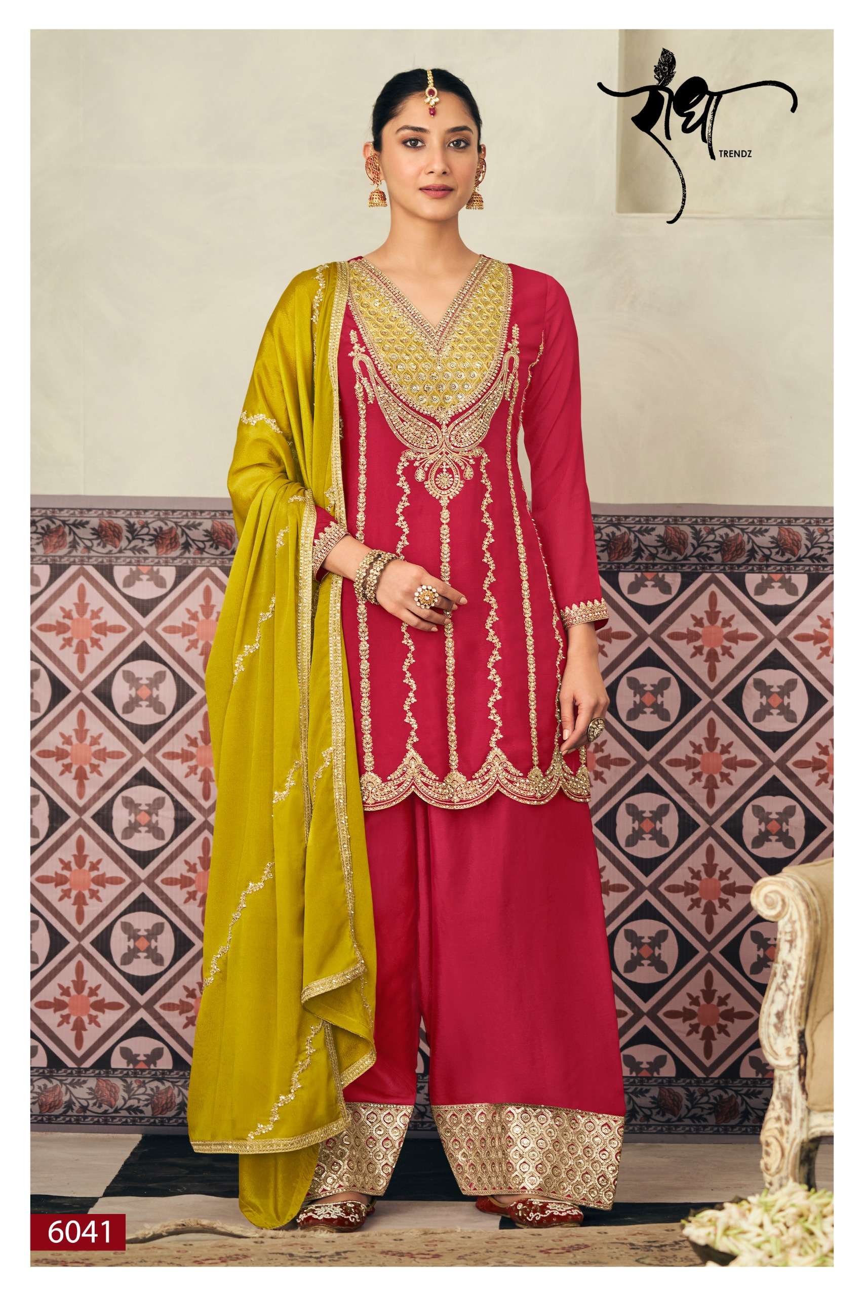 RADHA TRENDZ HEER HEAVY EMBROIDERED DESIGNER WEDDING WEAR SUIT