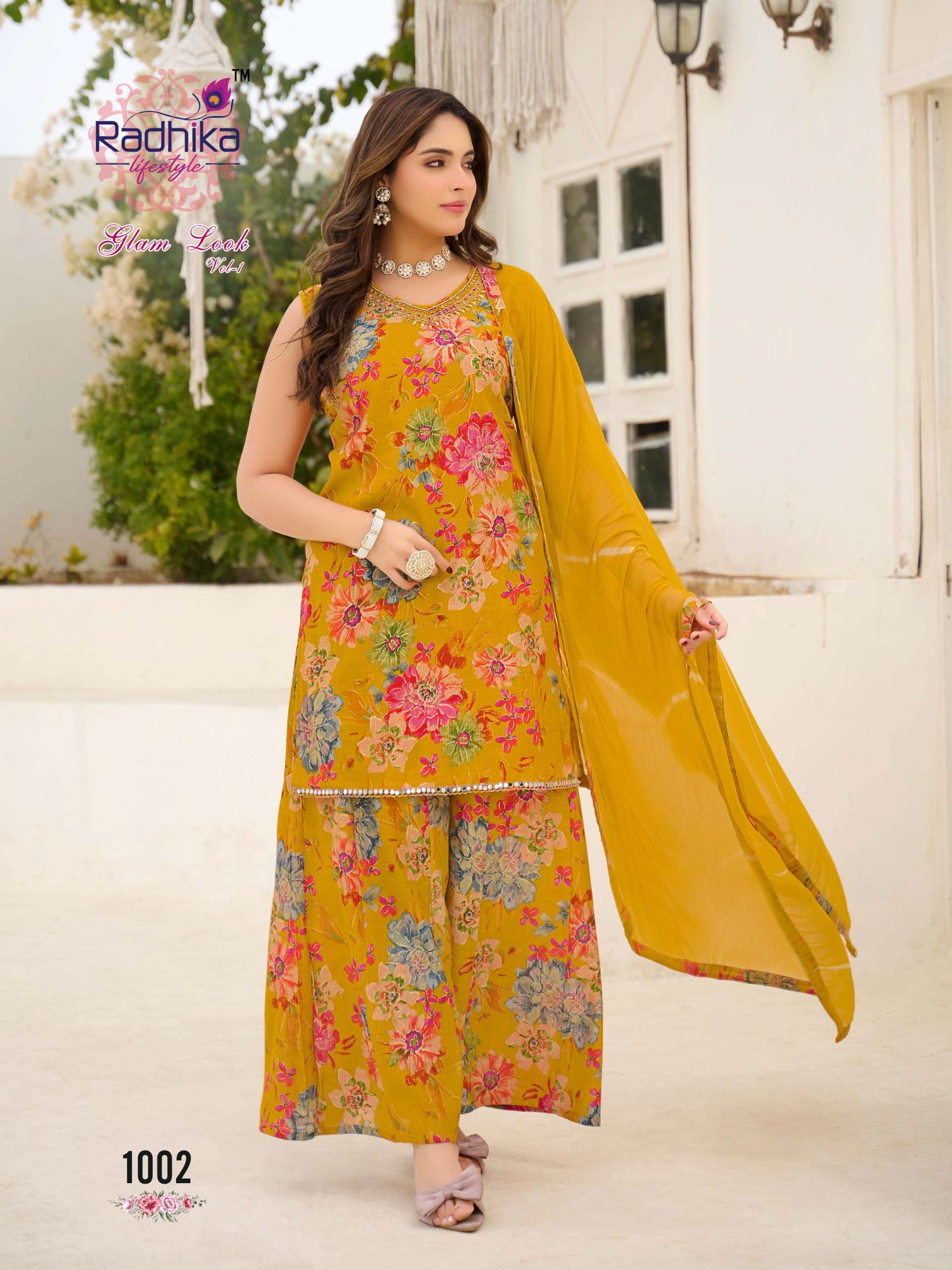 RADHIKA LIFESTYLE GLAM LOOK VOL 1 SILK PRINT WITH WORK READY MADE LADIES SUIT