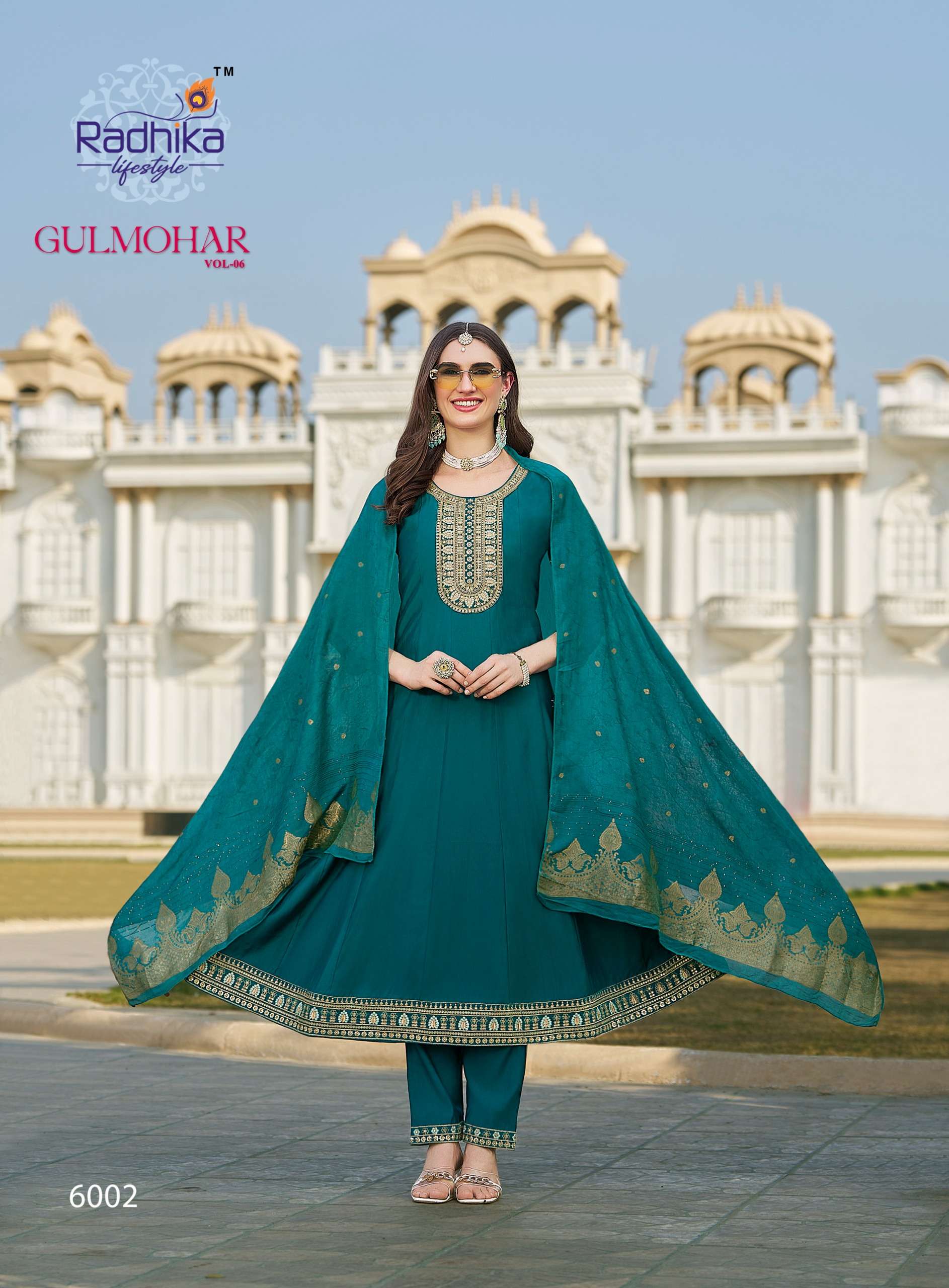 RADHIKA LIFESTYLE GULMOHAR VOL 6 SILK DESIGNER ANARKALI GOWN STYLE SUIT
