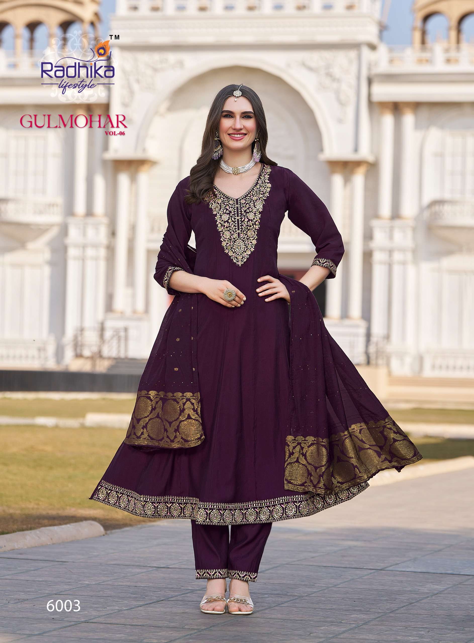 RADHIKA LIFESTYLE GULMOHAR VOL 6 SILK DESIGNER ANARKALI GOWN STYLE SUIT