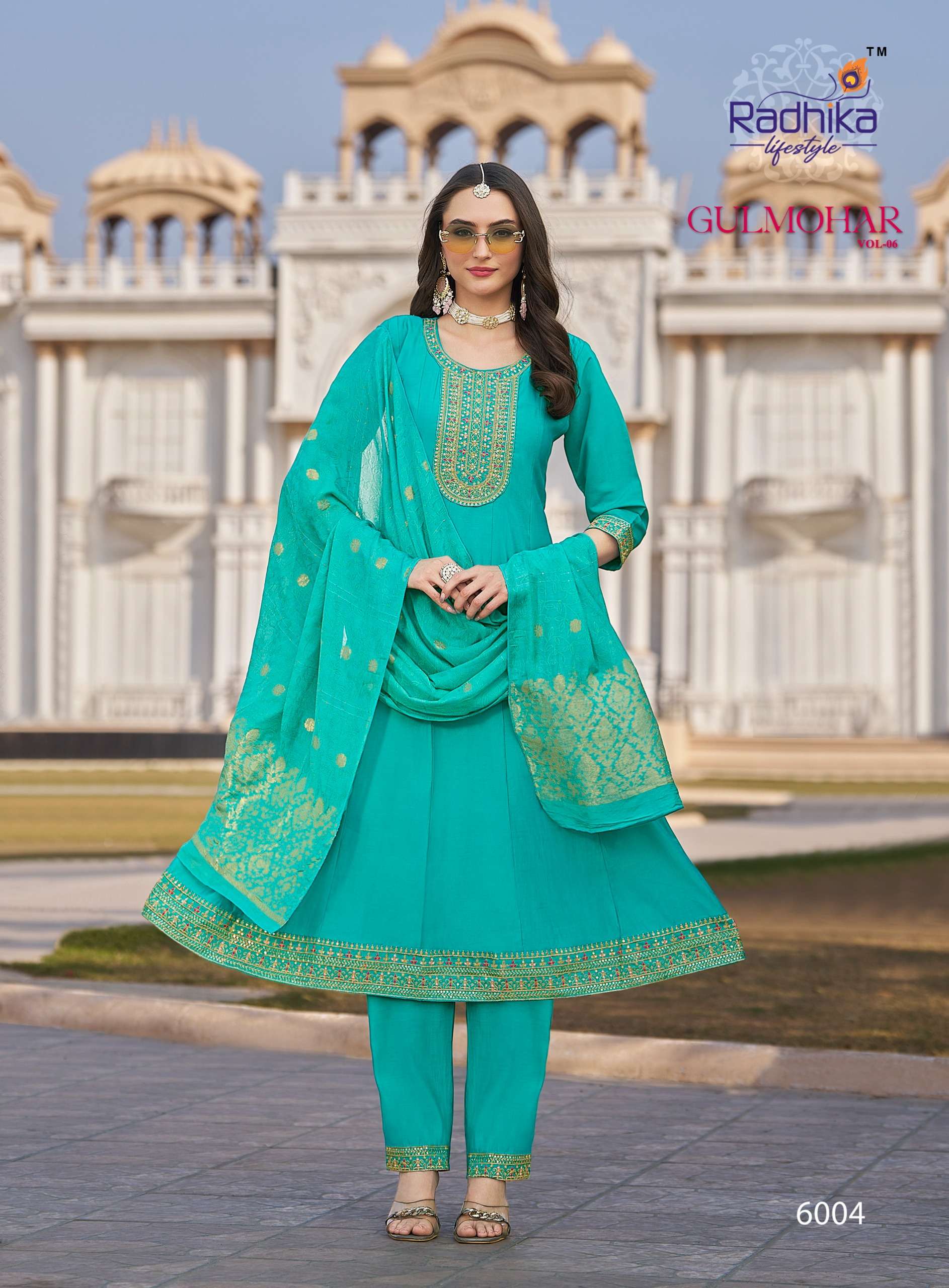 RADHIKA LIFESTYLE GULMOHAR VOL 6 SILK DESIGNER ANARKALI GOWN STYLE SUIT