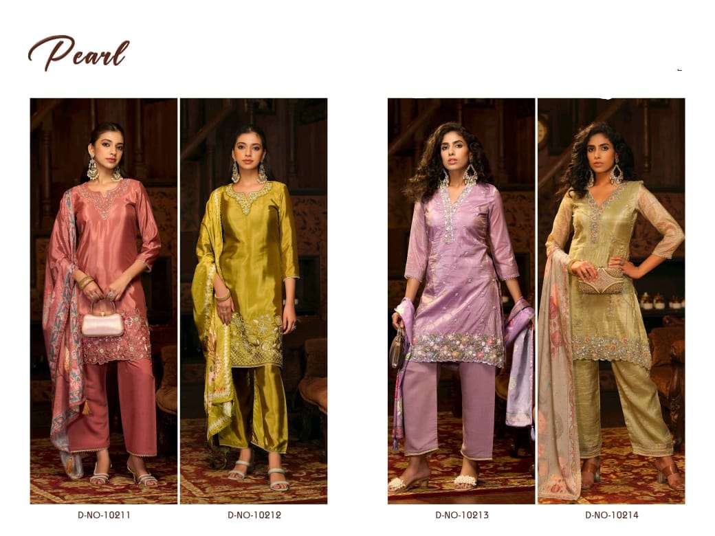 RAGOON PEARL CRUSH FABRIC HEAVY EMBROIDERY DESIGNER READY MADE LADIES SUIT