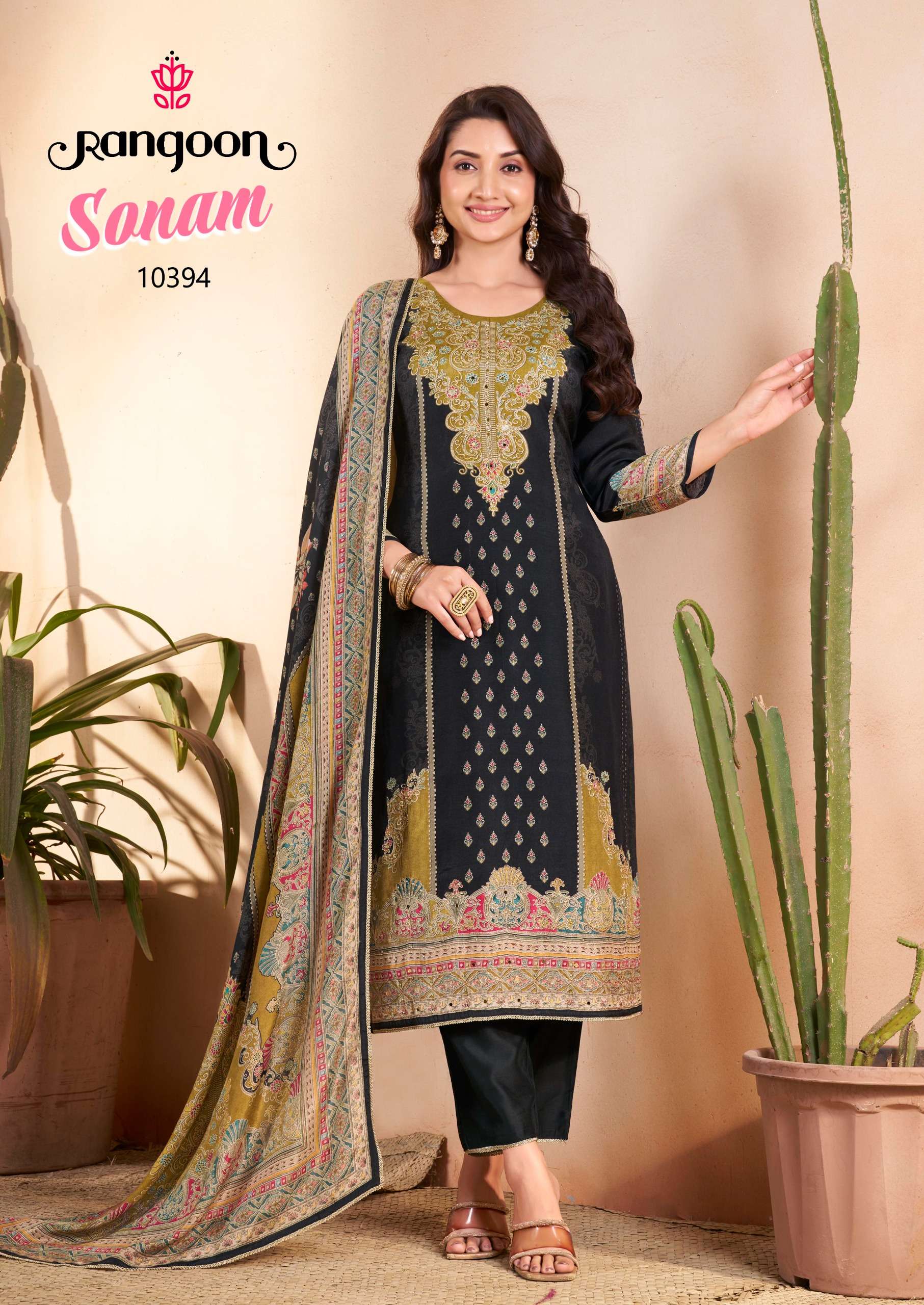 RANGOON SONAM MUSLIN DIGITAL PRINT WITH WORK LADIES READY MADE SUIT