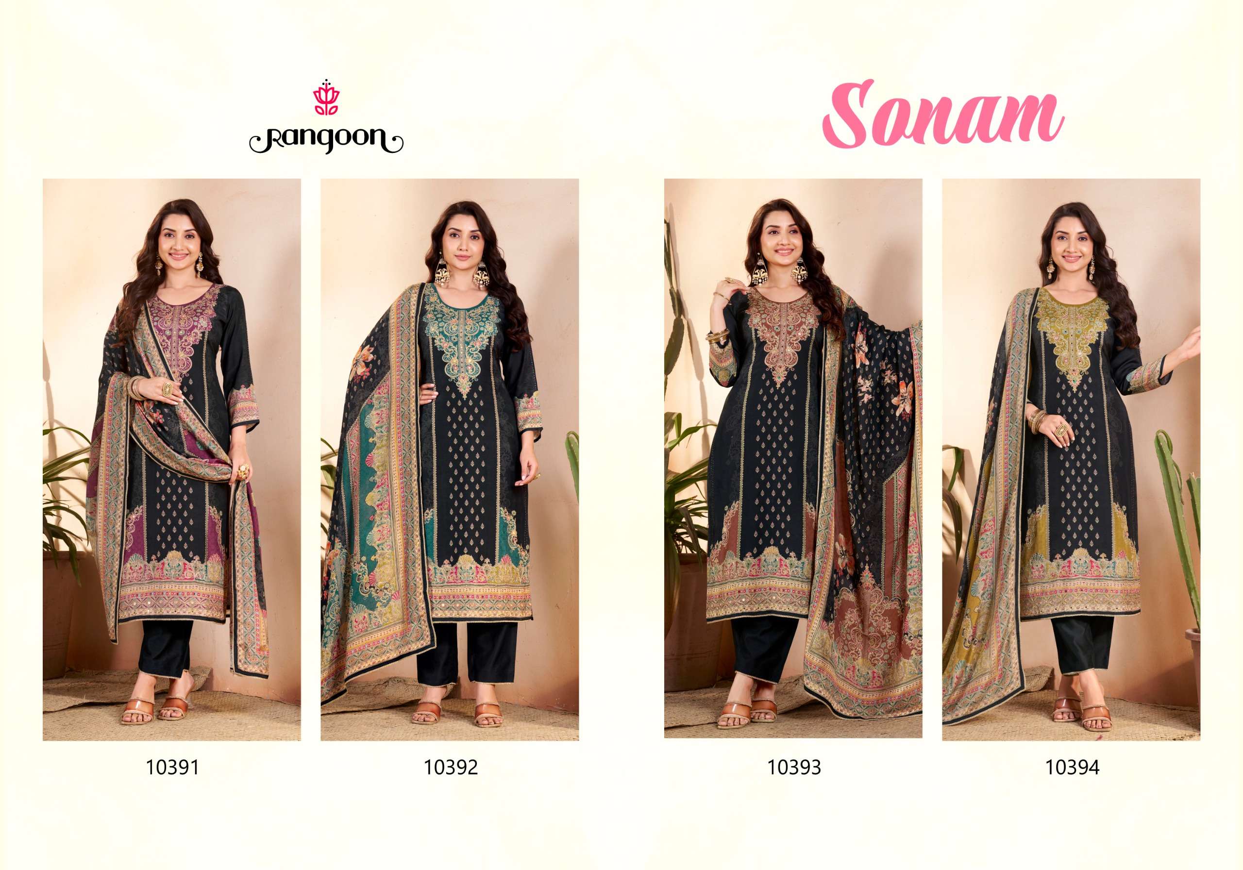 RANGOON SONAM MUSLIN DIGITAL PRINT WITH WORK LADIES READY MADE SUIT