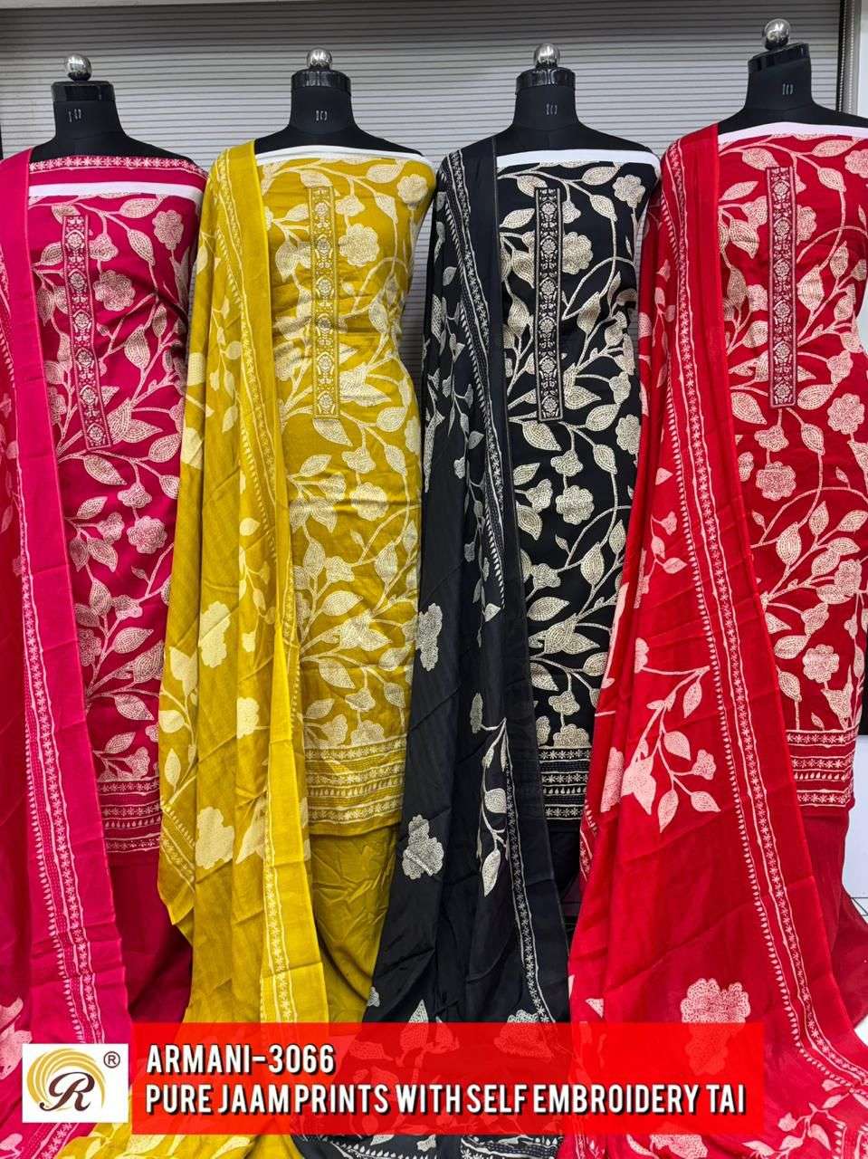 RASHI PRINTS ARMANI JAM SILK FOIL PRINT WITH WORKS SUIT