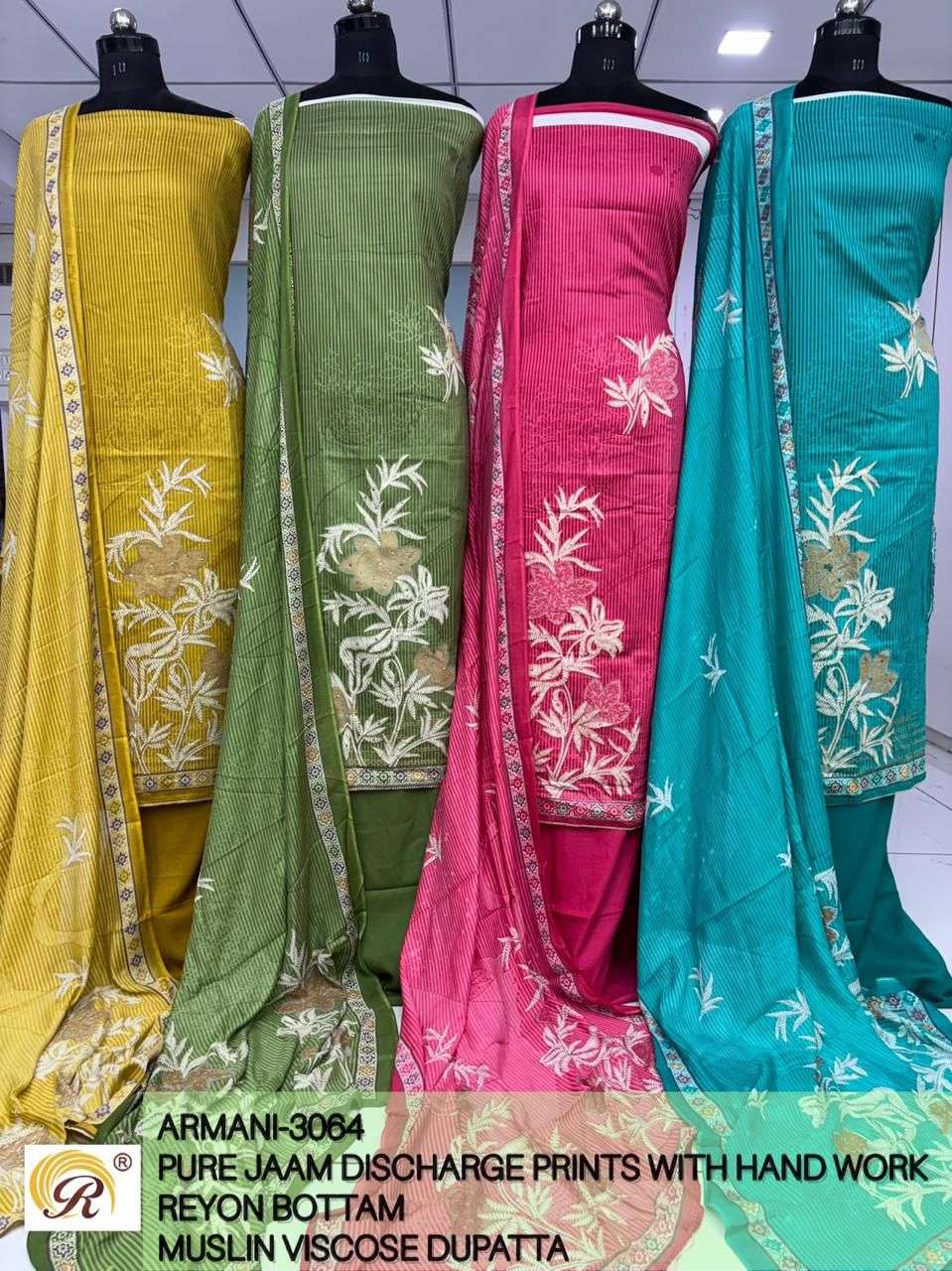 RASHI PRINTS ARMANI JAM SILK FOIL PRINT WITH WORKS SUIT