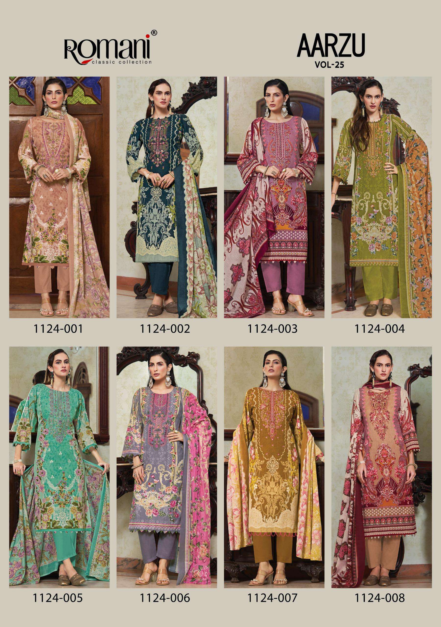 ROMANI AARZU VOL 25 COTTON DIGITAL PRINTS WITH FANCY WORK SUIT