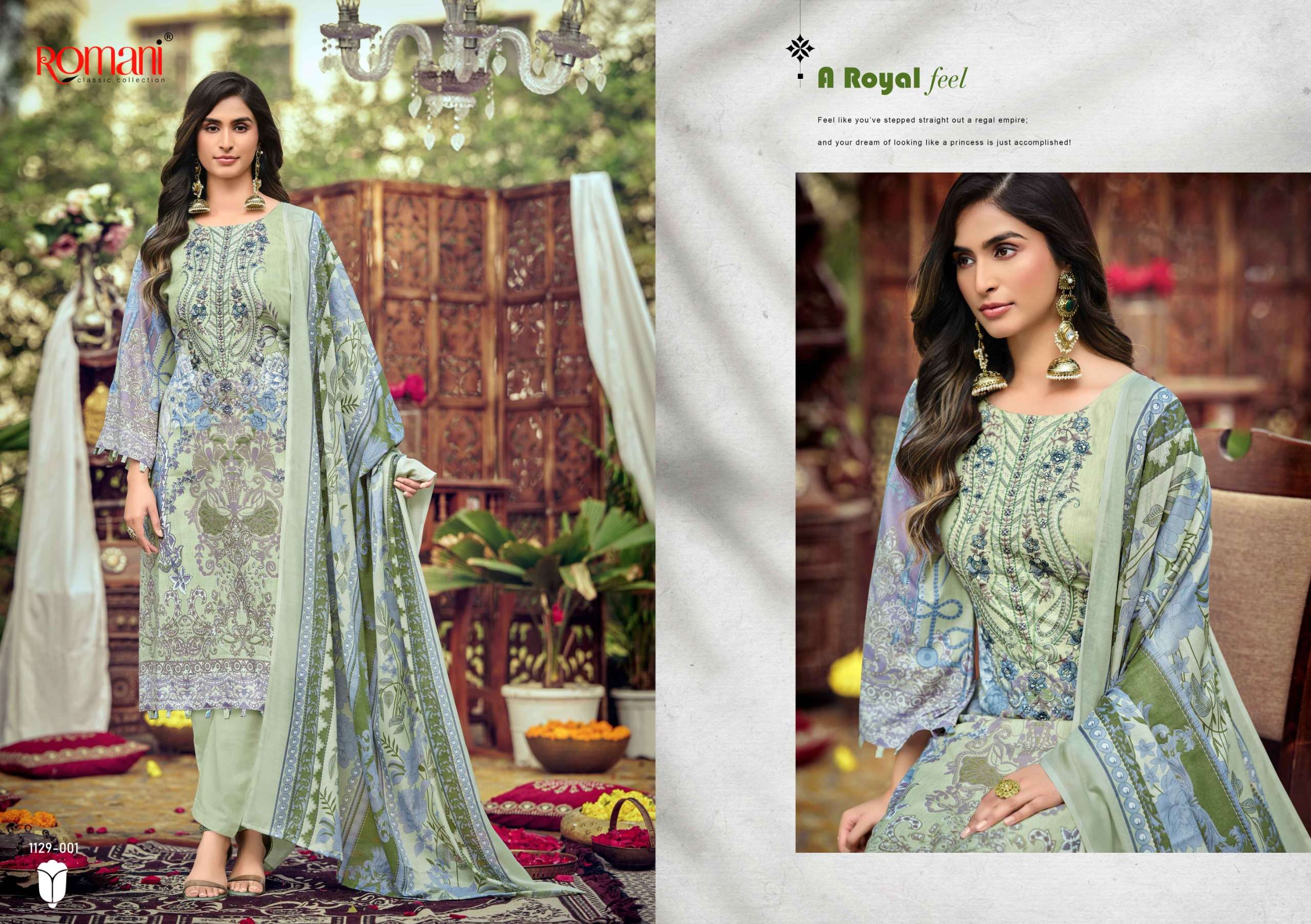ROMANI AARZU VOL 26 COTTON DIGITAL STYLE PRINT WITH FANCY WORK SUIT