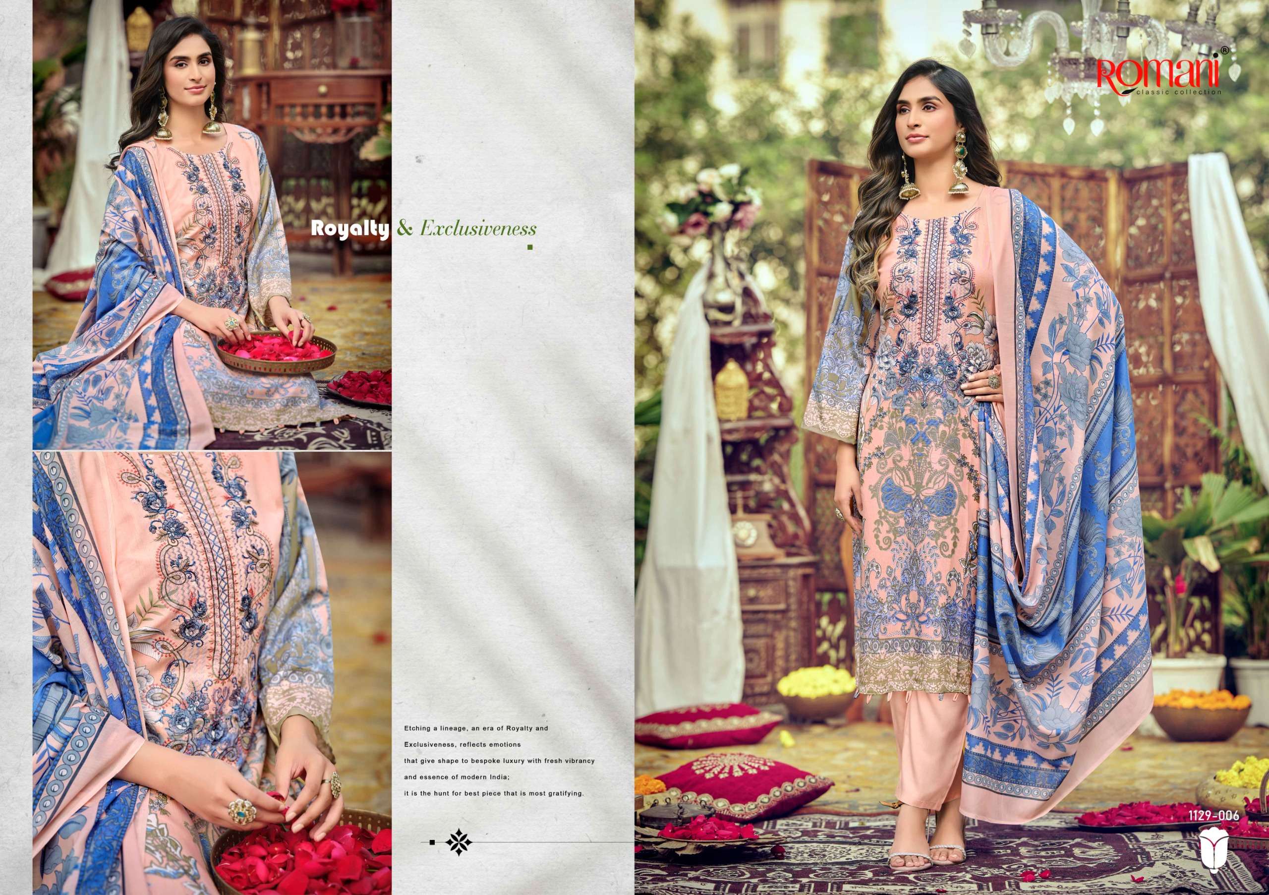ROMANI AARZU VOL 26 COTTON DIGITAL STYLE PRINT WITH FANCY WORK SUIT