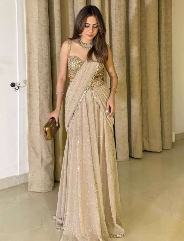 RTC 6464 GEORGETTE HEAVY ELEGANT DESIGNER WEDDING WEAR SAREE