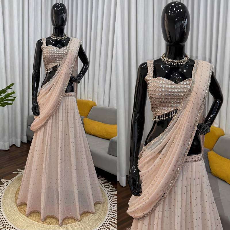 RTC 6464 GEORGETTE HEAVY ELEGANT DESIGNER WEDDING WEAR SAREE