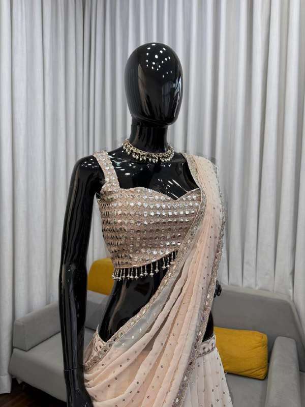 RTC 6464 GEORGETTE HEAVY ELEGANT DESIGNER WEDDING WEAR SAREE