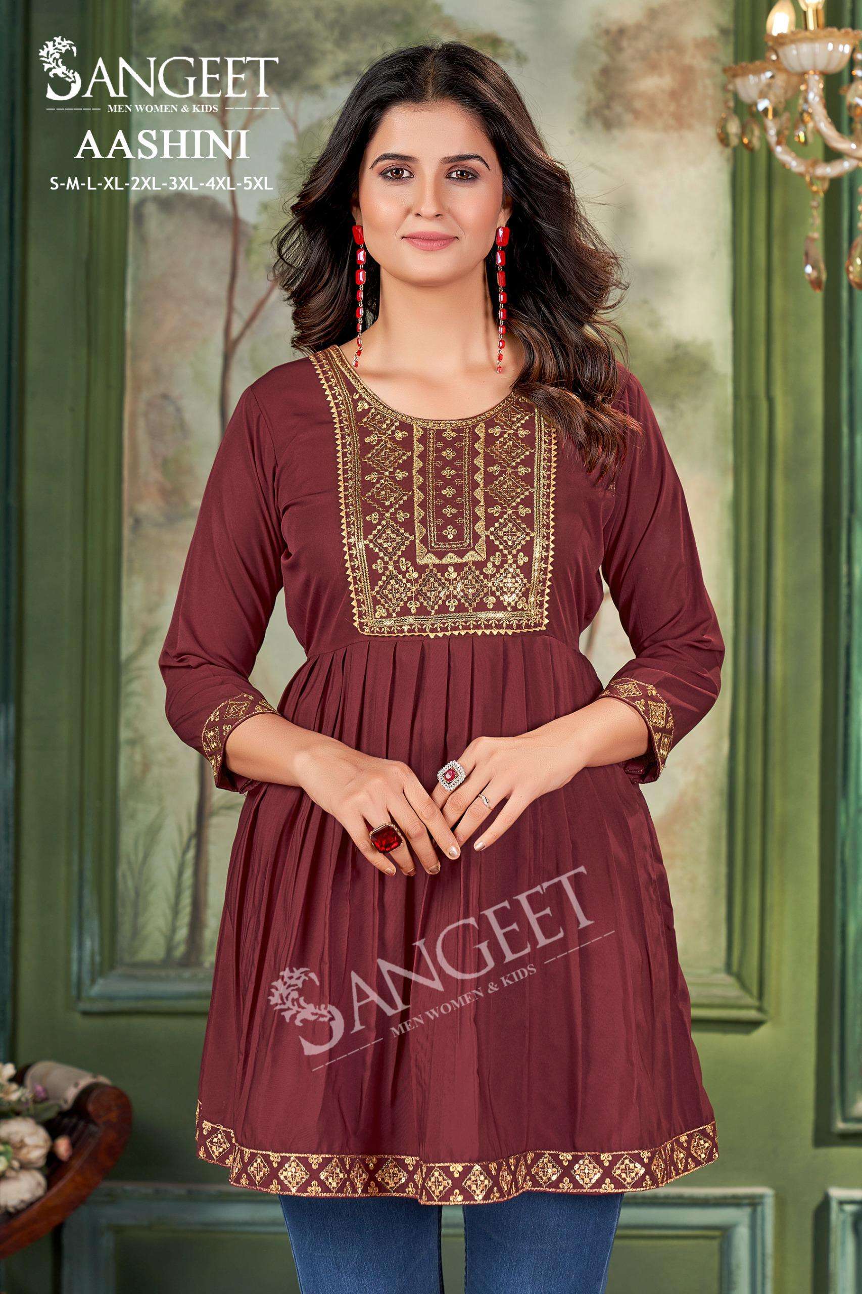 SANGEET AASHINI RAYON FANCY LADIES TUNIC TOP