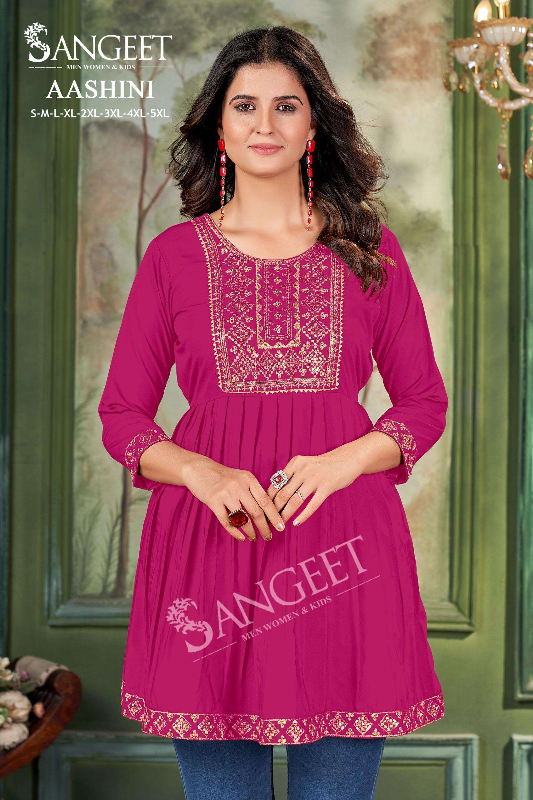 SANGEET AASHINI RAYON FANCY LADIES TUNIC TOP