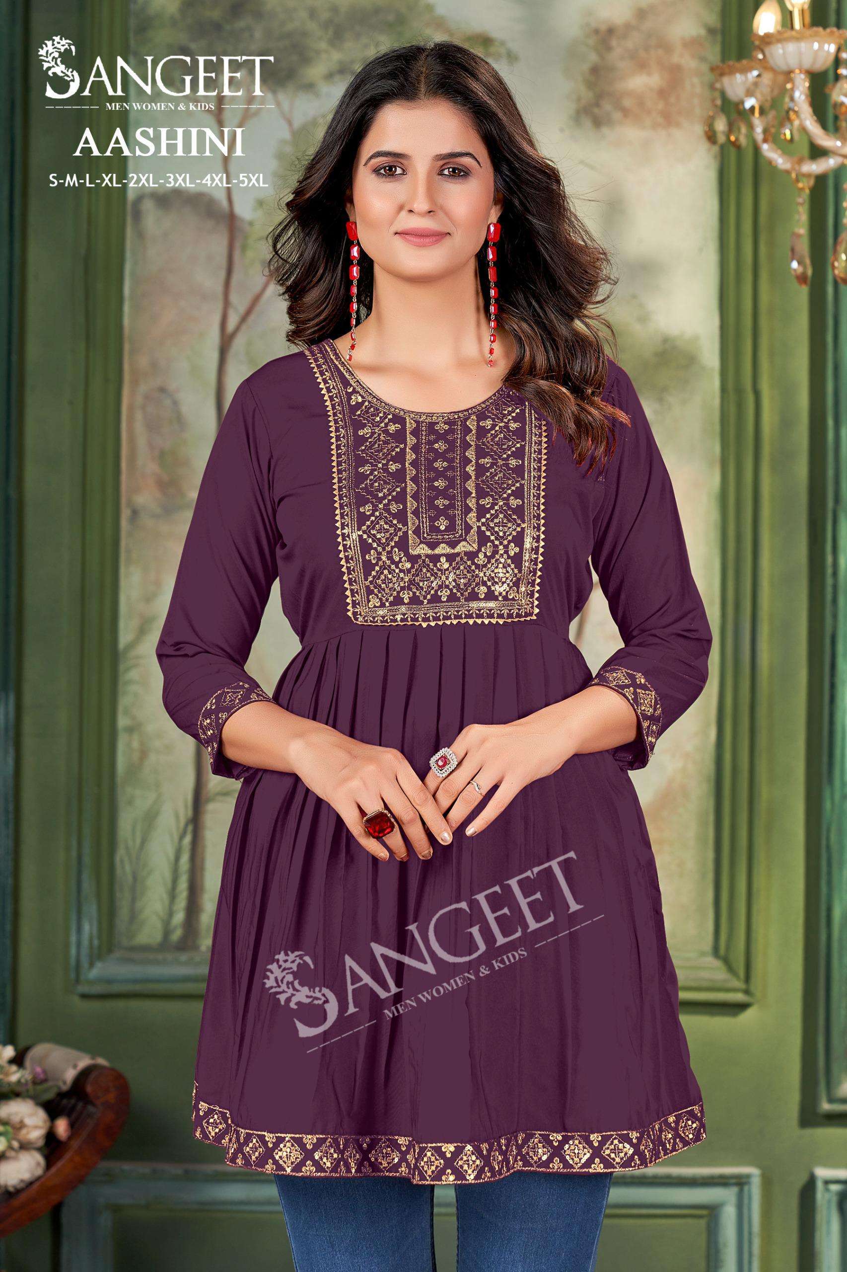 SANGEET AASHINI RAYON FANCY LADIES TUNIC TOP