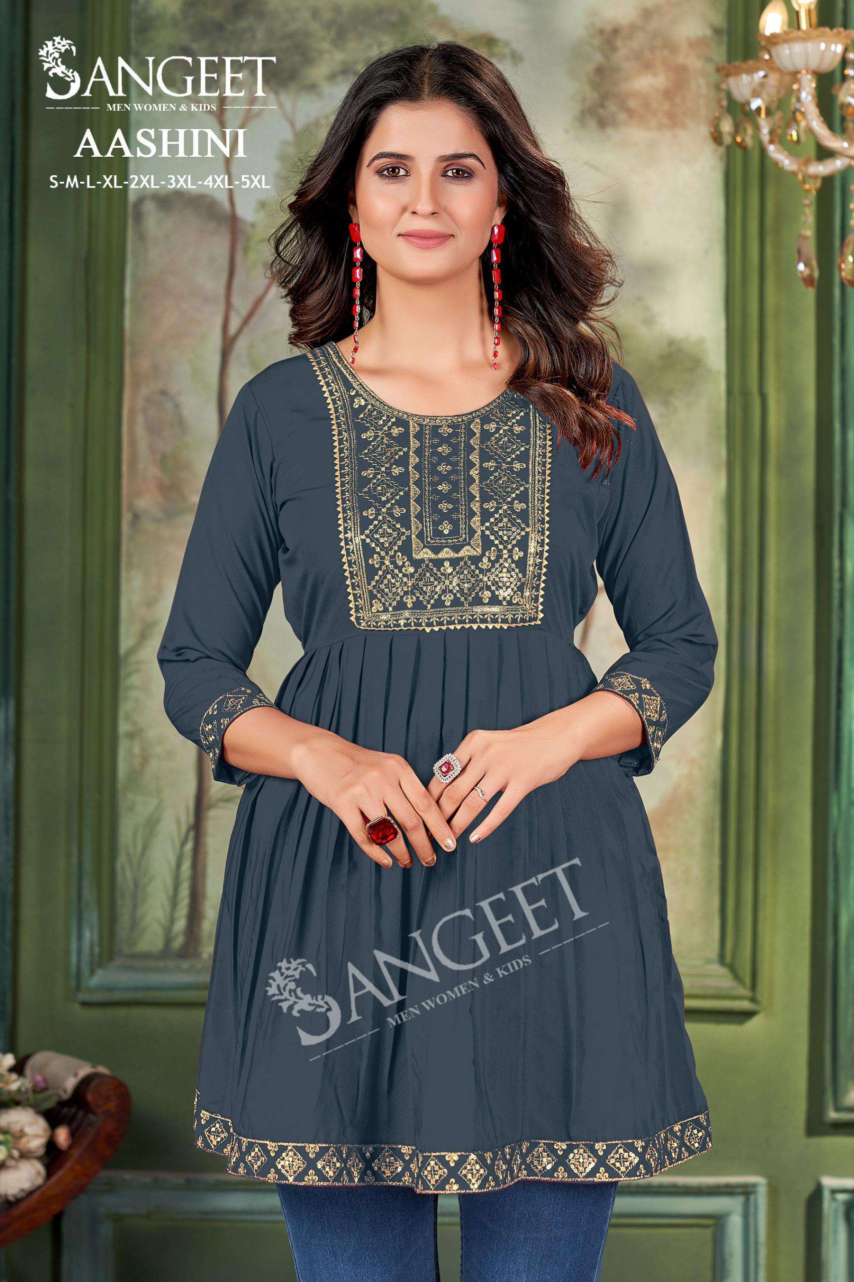 SANGEET AASHINI RAYON FANCY LADIES TUNIC TOP