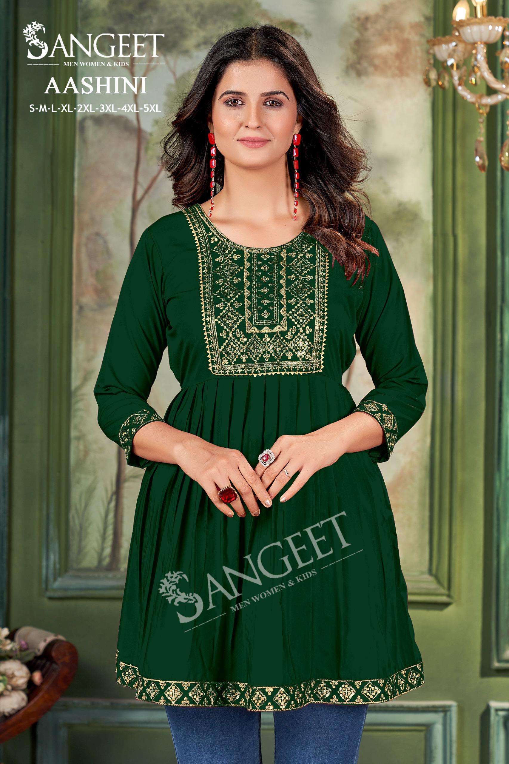 SANGEET AASHINI RAYON FANCY LADIES TUNIC TOP