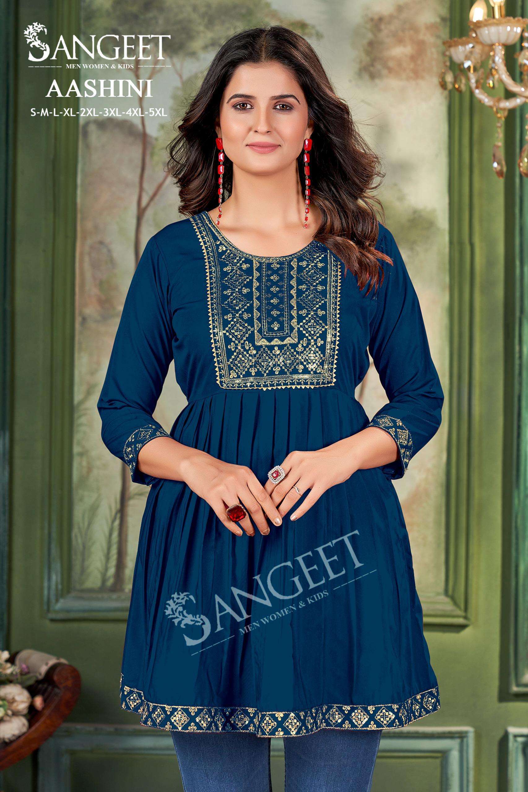 SANGEET AASHINI RAYON FANCY LADIES TUNIC TOP