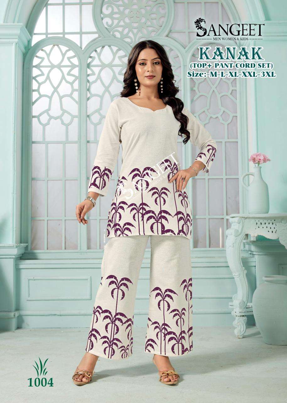SANGEET KANAK COTTON FANCY WORK SHORT KURTI WITH PANT PAIR