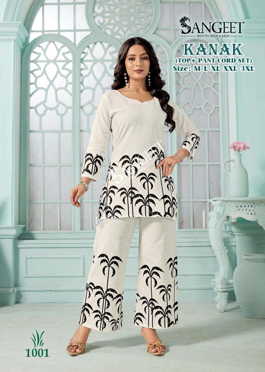SANGEET KANAK COTTON FANCY WORK SHORT KURTI WITH PANT PAIR