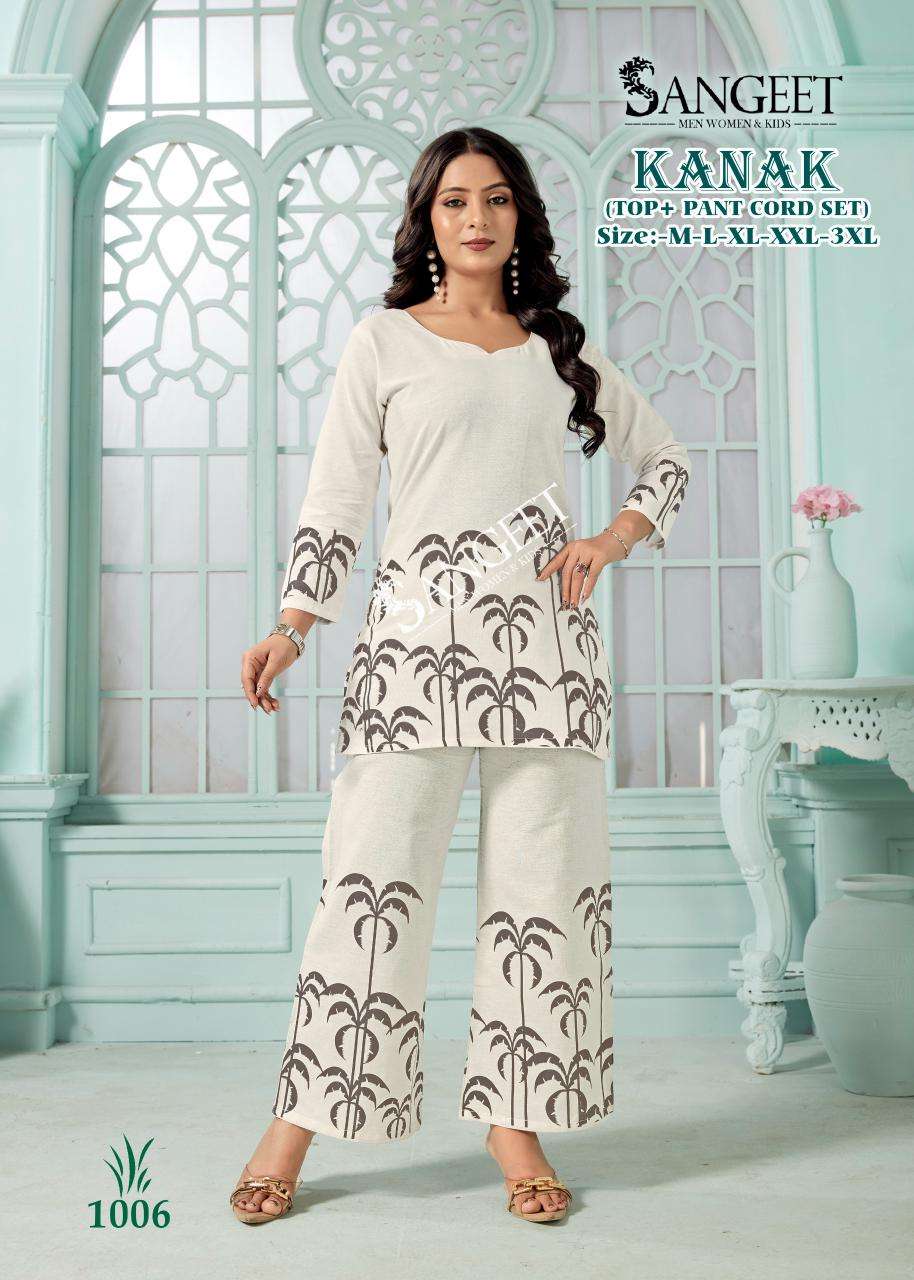 SANGEET KANAK COTTON FANCY WORK SHORT KURTI WITH PANT PAIR