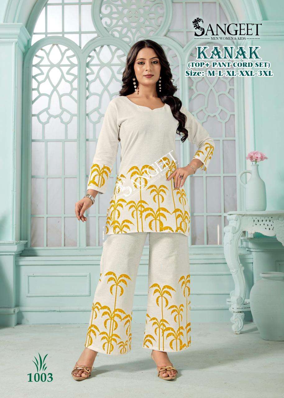 SANGEET KANAK COTTON FANCY WORK SHORT KURTI WITH PANT PAIR