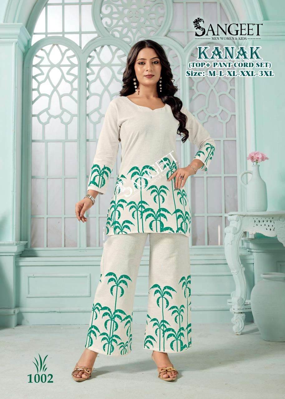 SANGEET KANAK COTTON FANCY WORK SHORT KURTI WITH PANT PAIR