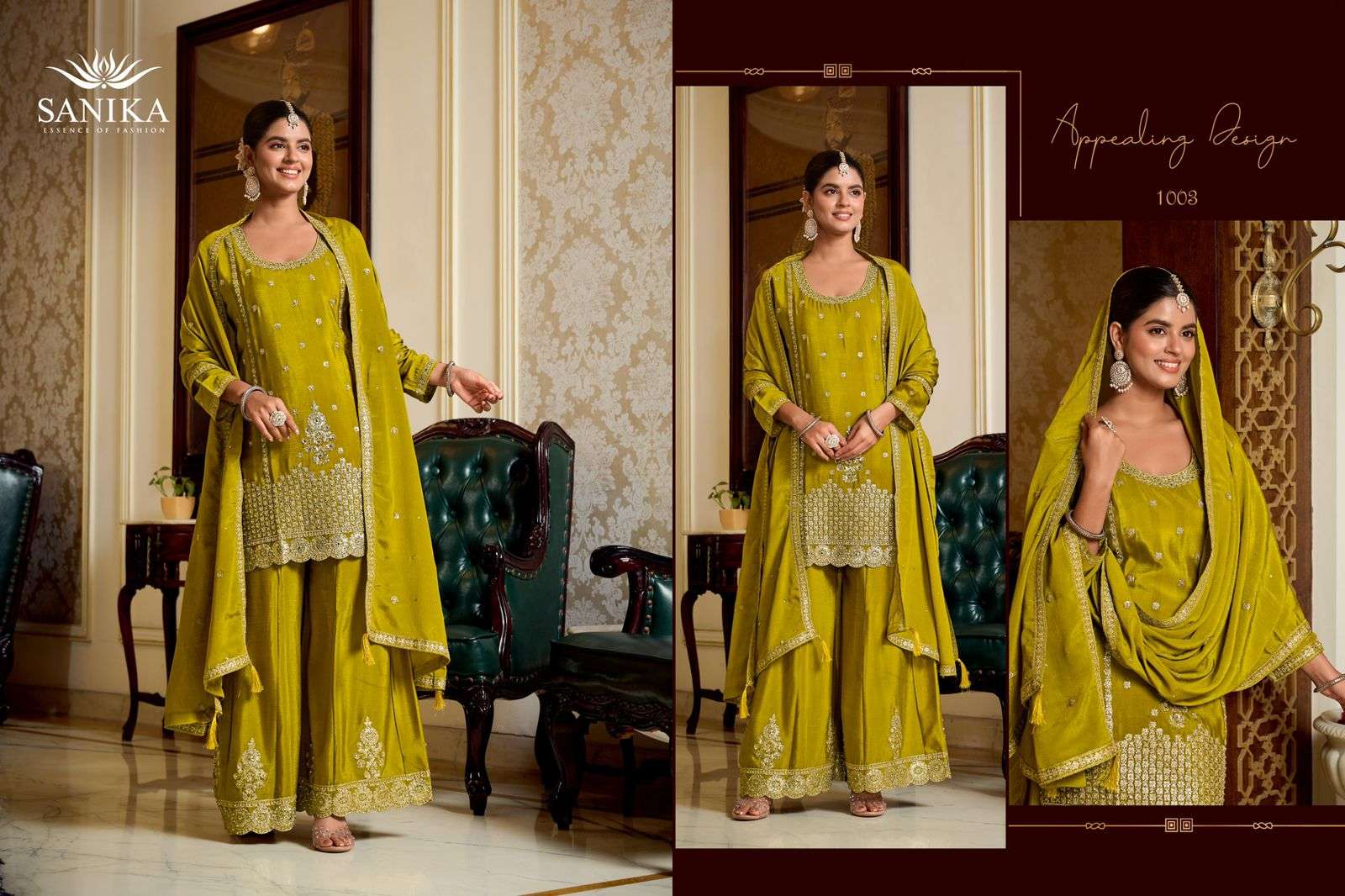 SANIKA FASHION MYRA SILK HEAVY EMBROIDERD PARTY WEAR LADIES SUIT