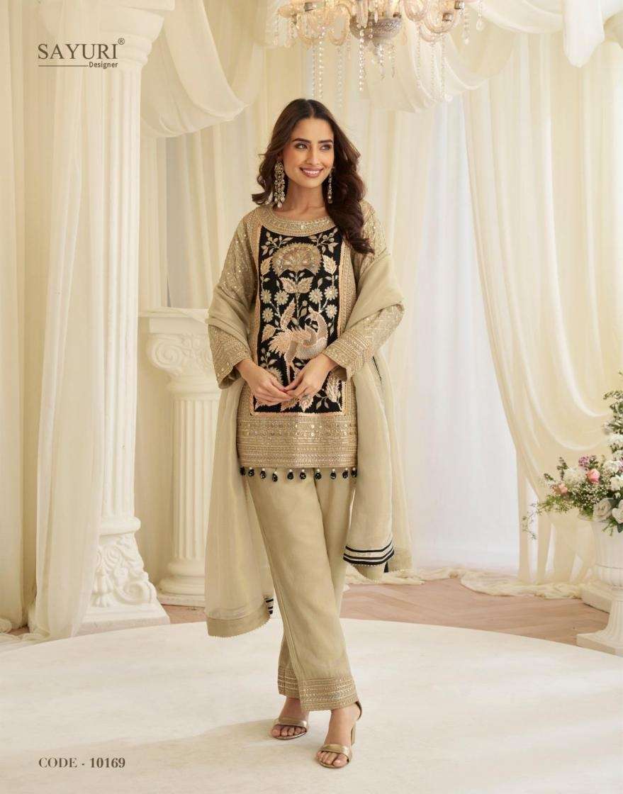 SAYURI DESIGNER JINAYAA SILK HEAVY EMBROIDERD DESIGNER PARTY WEAR LADIES SUIT