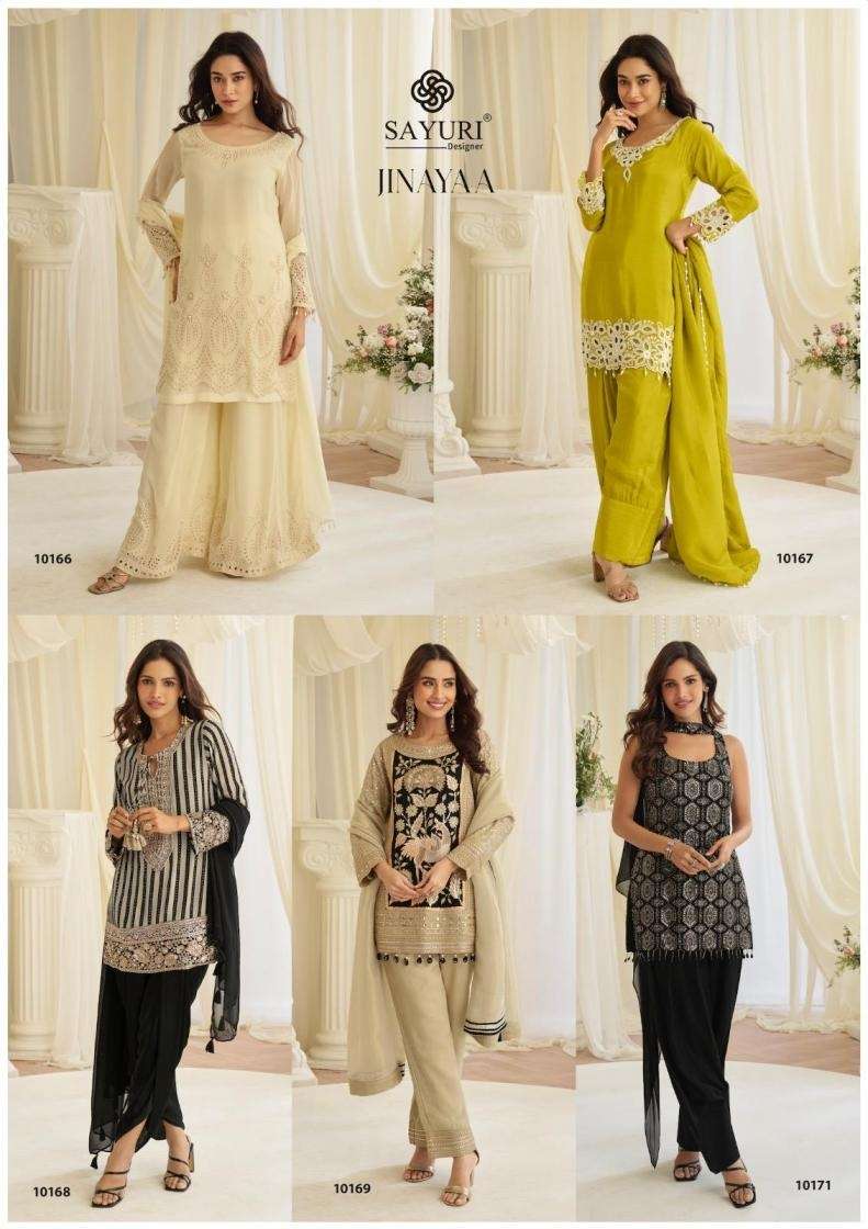 SAYURI DESIGNER JINAYAA SILK HEAVY EMBROIDERD DESIGNER PARTY WEAR LADIES SUIT