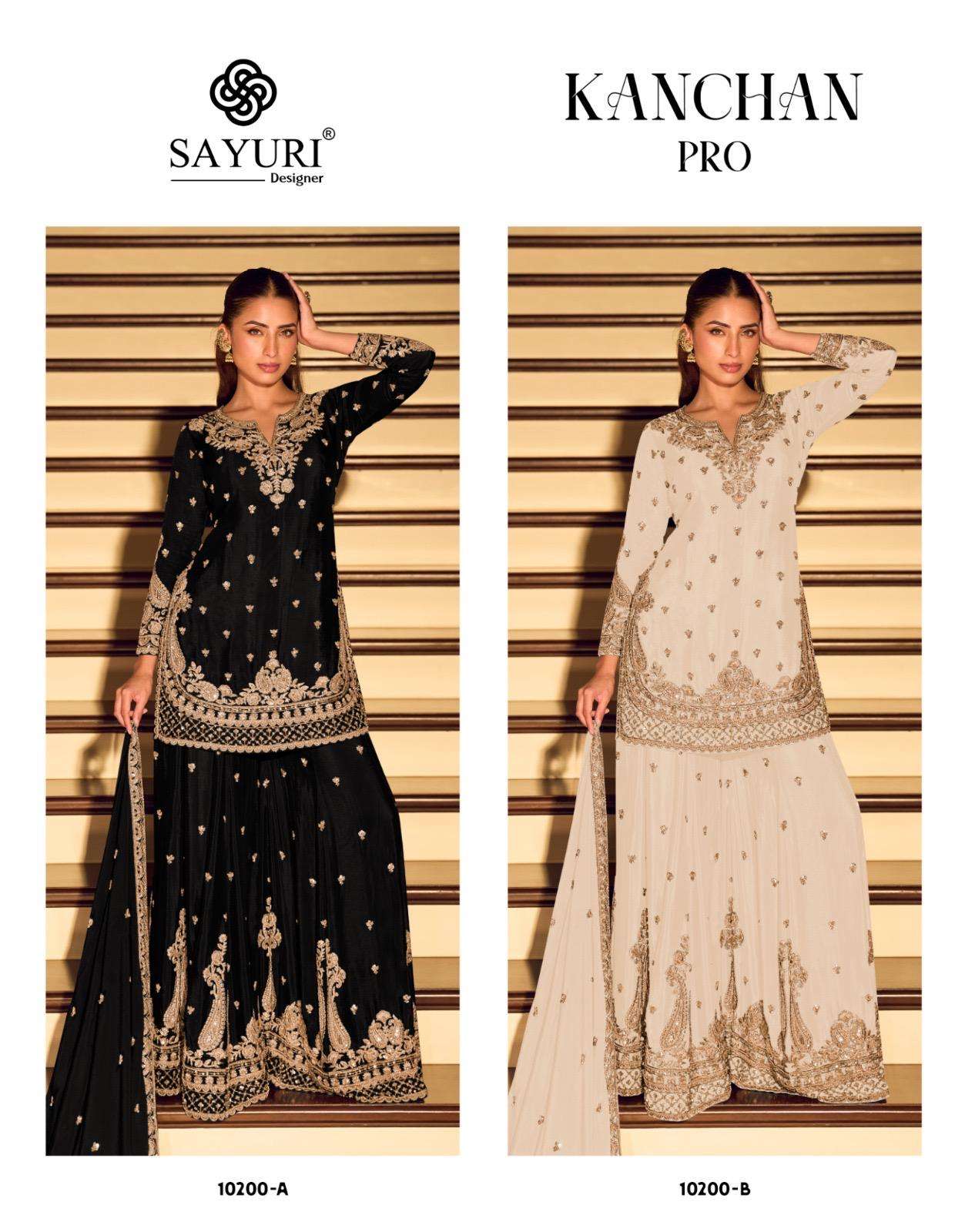 SAYURI DESIGNER KANCHAN PRO SILK HEAVY EMBROIDERD WEDDING WEAR LADIES SUIT