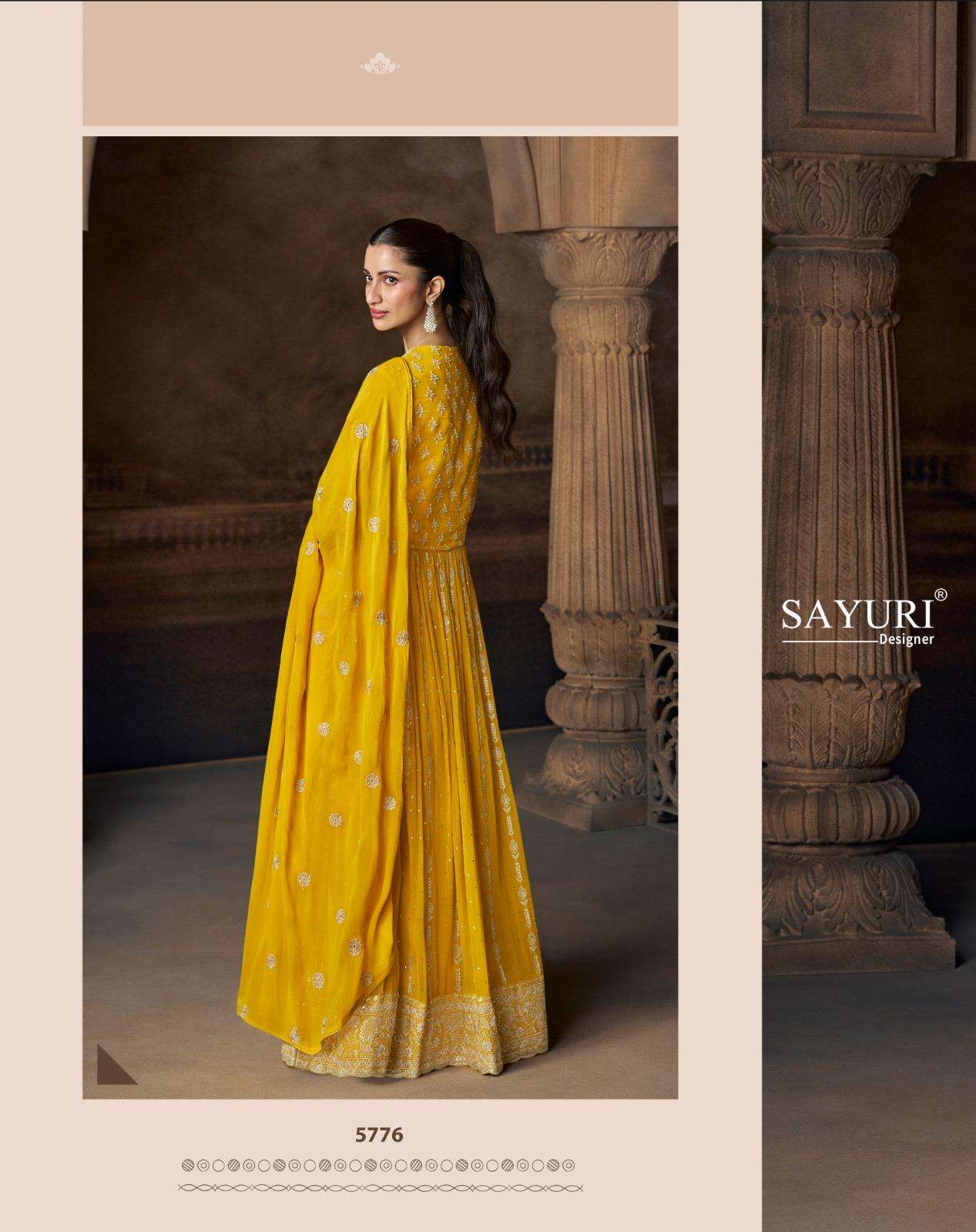 SAYURI DESIGNER SAADGI GEORGETTE HEAVY DESIGNER WEDDING WEAR GOWN DRESS 