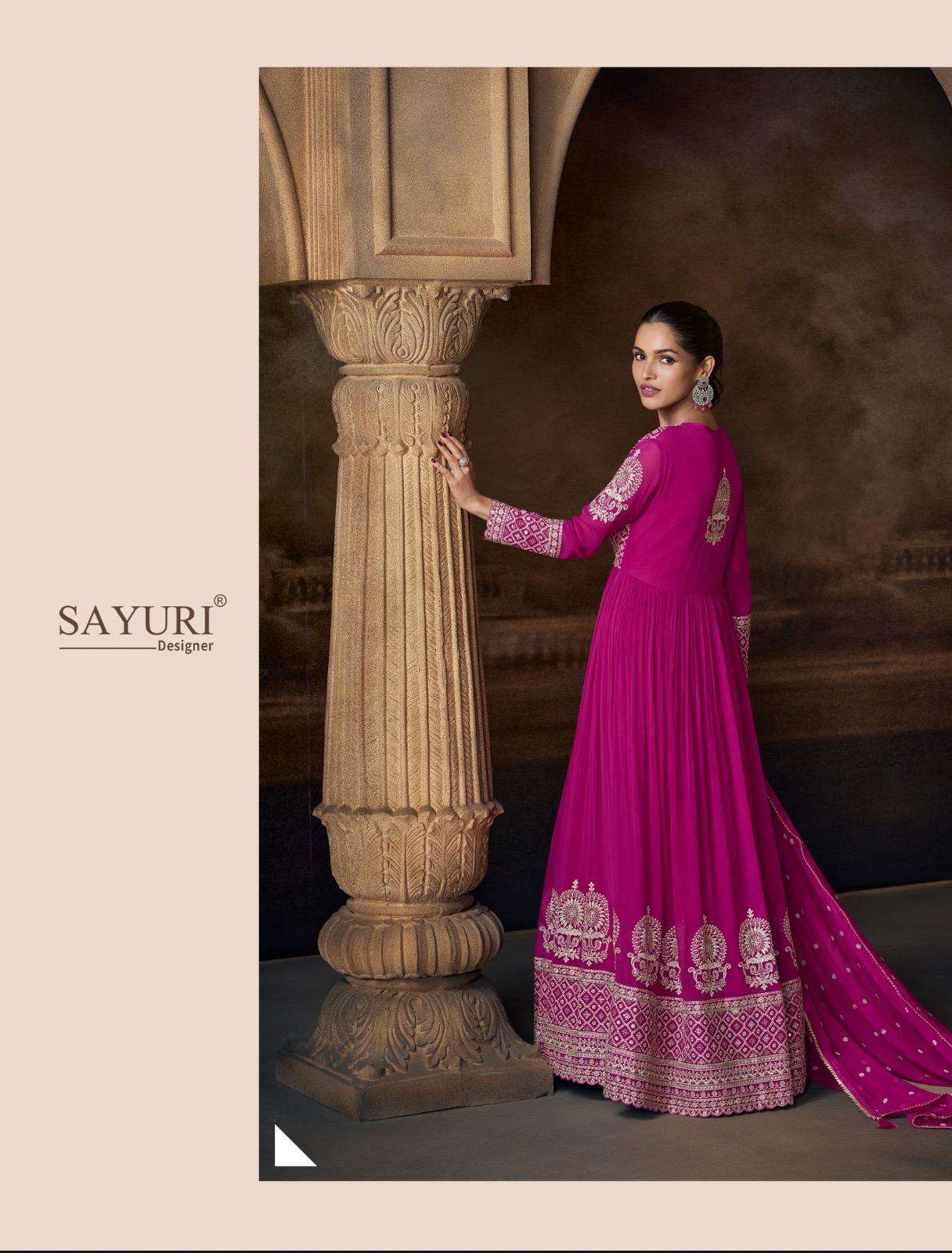 SAYURI DESIGNER SAADGI GEORGETTE HEAVY DESIGNER WEDDING WEAR GOWN DRESS 