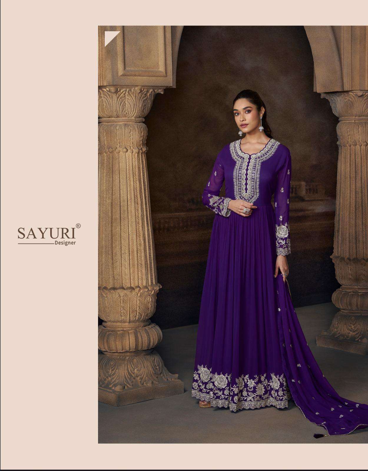 SAYURI DESIGNER SAADGI GEORGETTE HEAVY DESIGNER WEDDING WEAR GOWN DRESS 