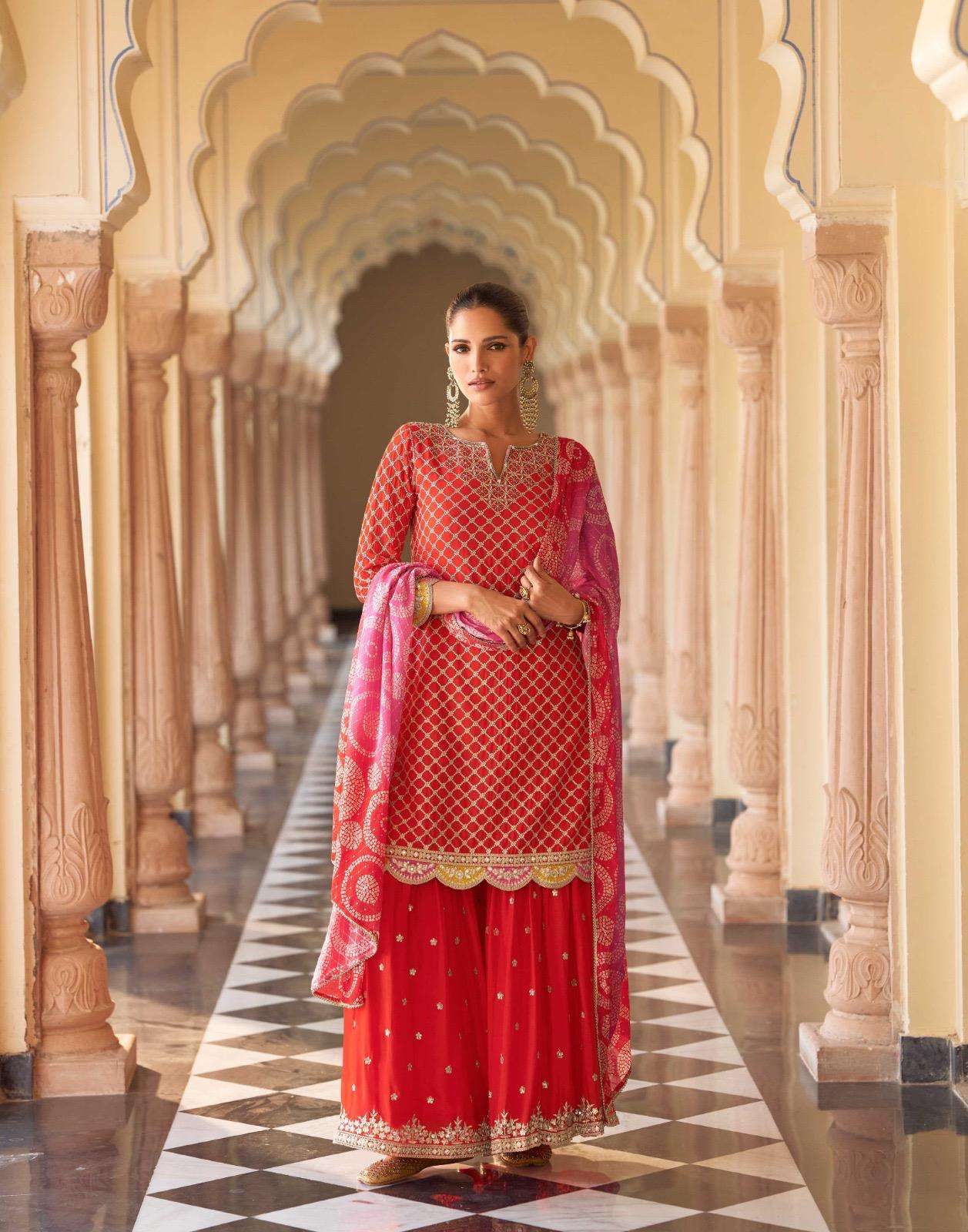 SAYURI DESIGNER SAVERA SILK HEAVY EMBROIDERD DESIGNER WEDDING WEAR SUIT