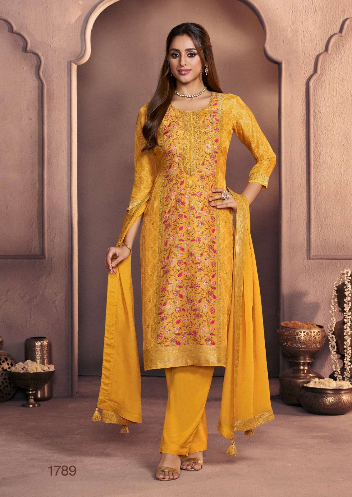 SEERAT READY MADE SUIT COLLECTION VOL 6 SILK JACQUARD DESIGNER SUIT