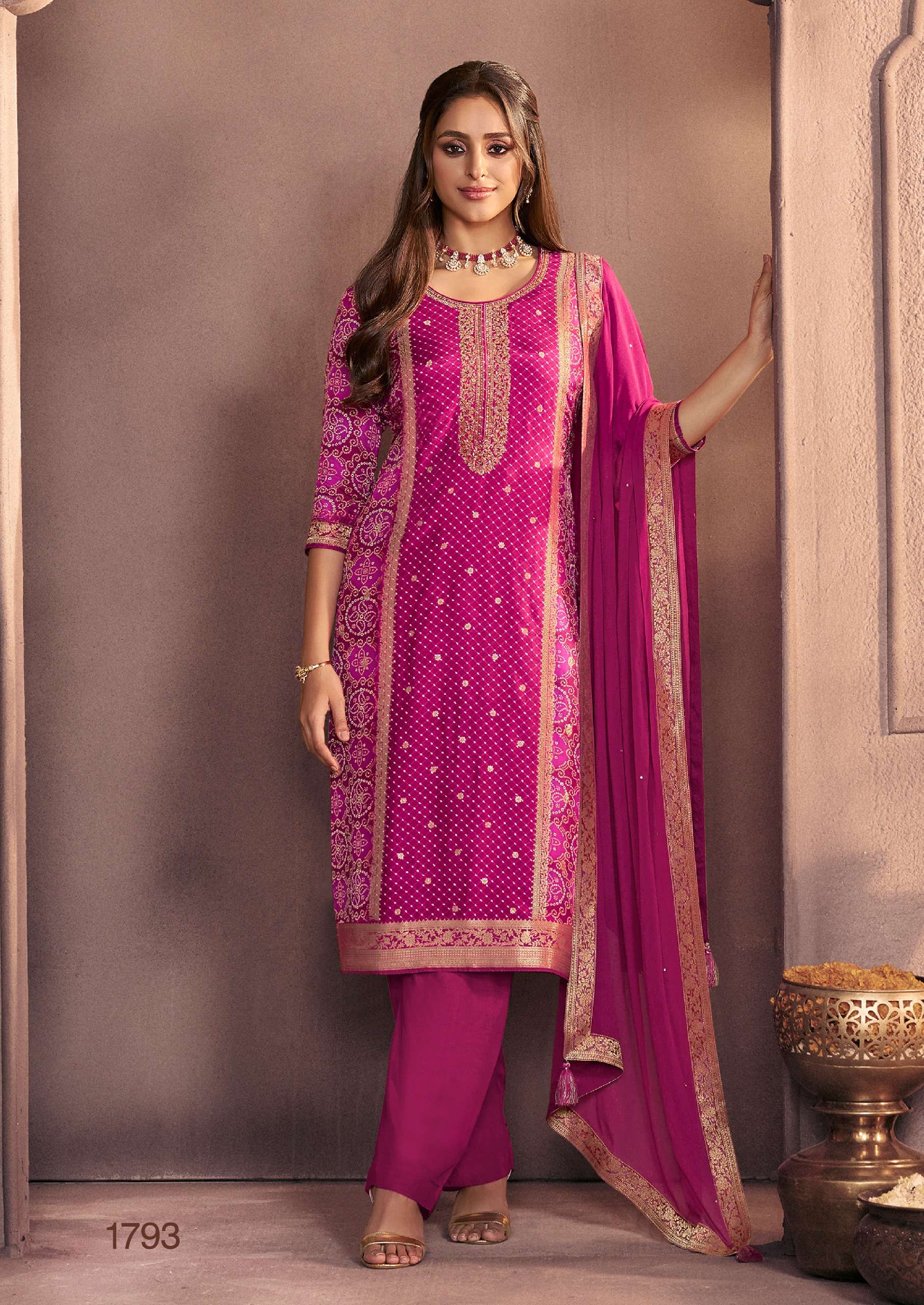 SEERAT READY MADE SUIT COLLECTION VOL 6 SILK JACQUARD DESIGNER SUIT