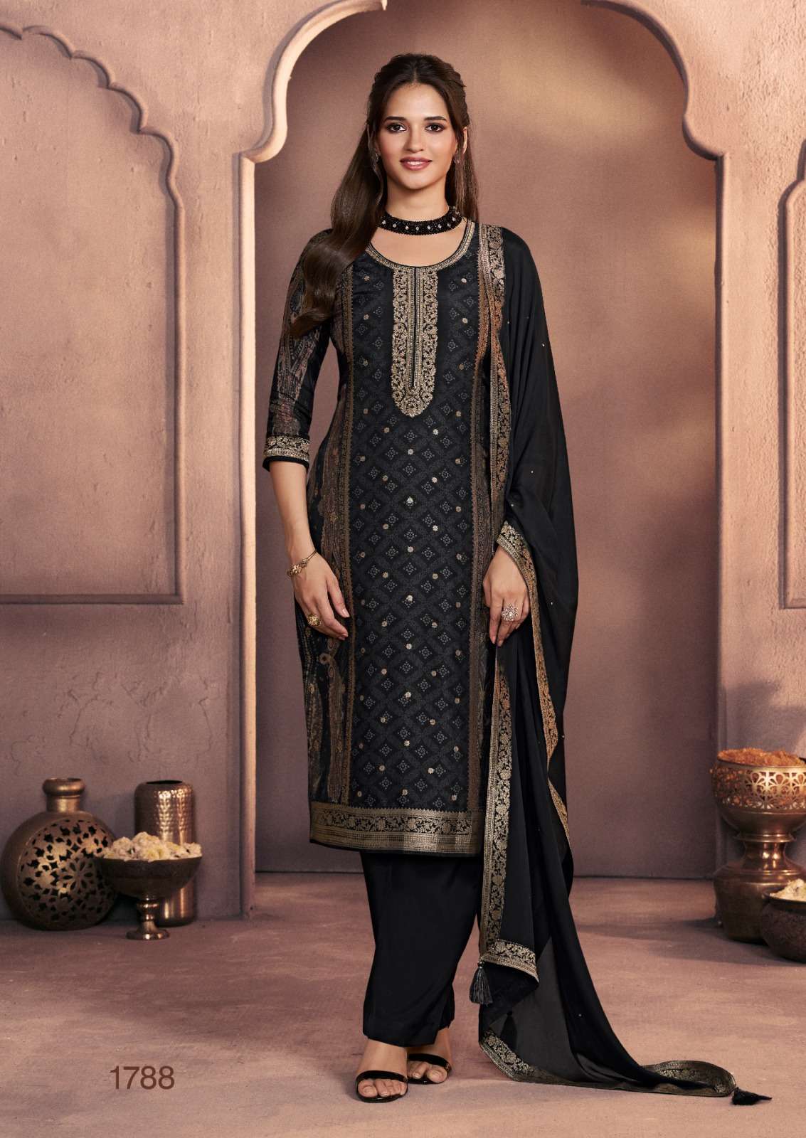 SEERAT READY MADE SUIT COLLECTION VOL 6 SILK JACQUARD DESIGNER SUIT
