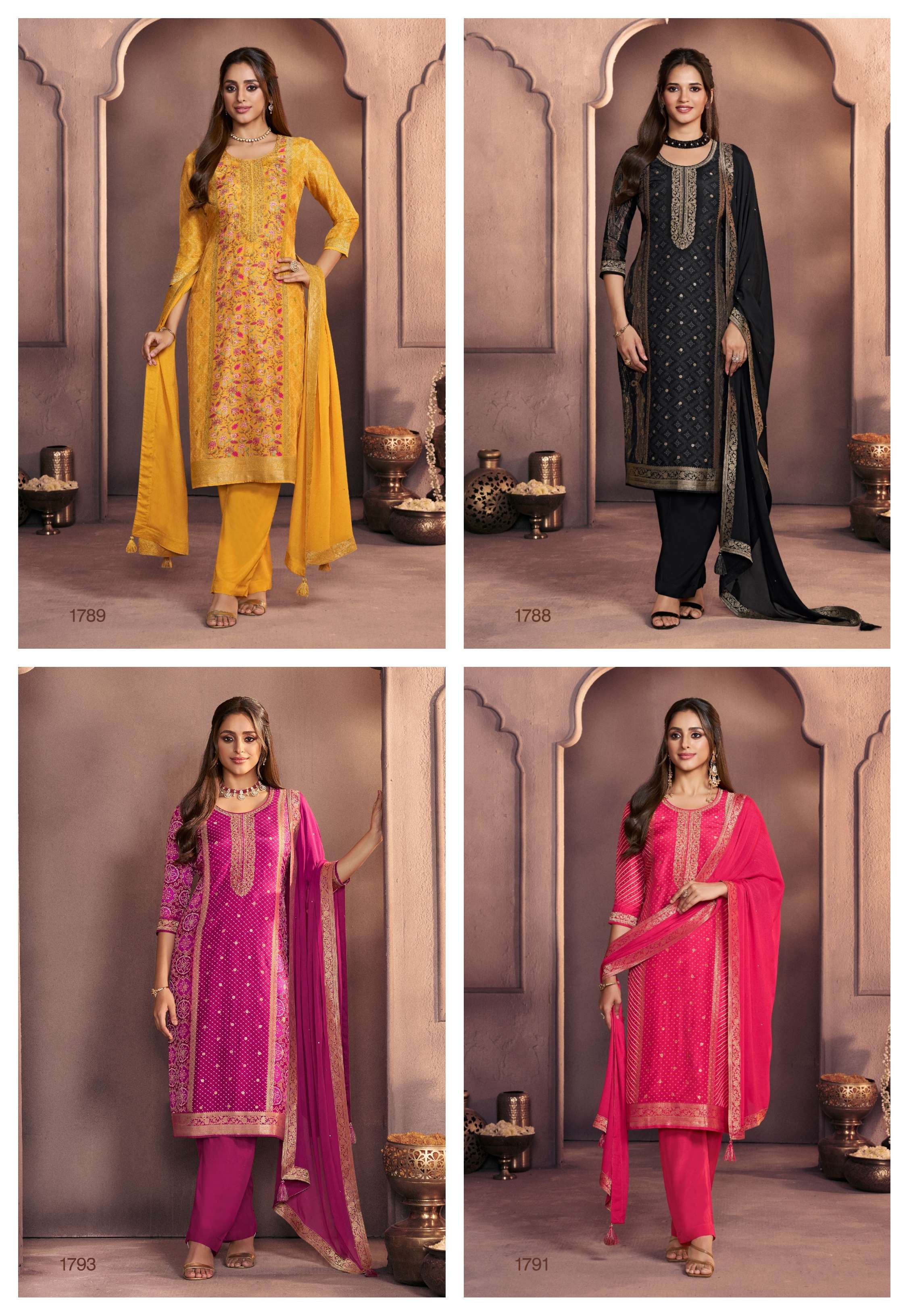 SEERAT READY MADE SUIT COLLECTION VOL 6 SILK JACQUARD DESIGNER SUIT