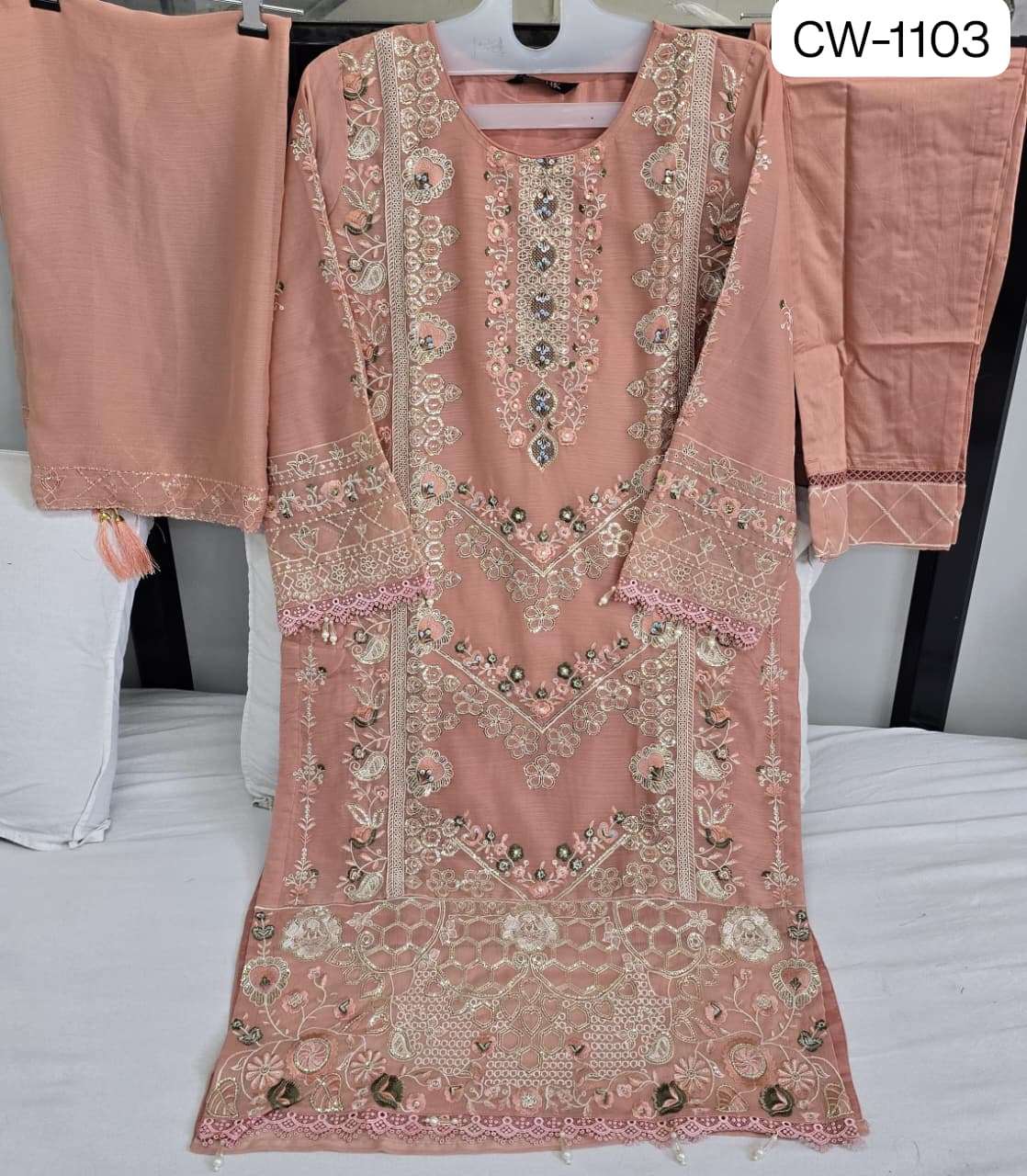 SHRADDHA DESIGNER MUSHQ CW 1103 EMBROIDERY DESIGNER PAKISTANI SUIT