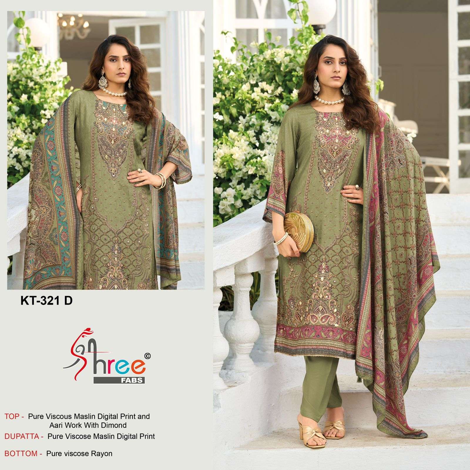 SHREE FABS KA 321 VISCOSE DESIGNER WORK FESTIVE WEAR PAKISTANI SUIT