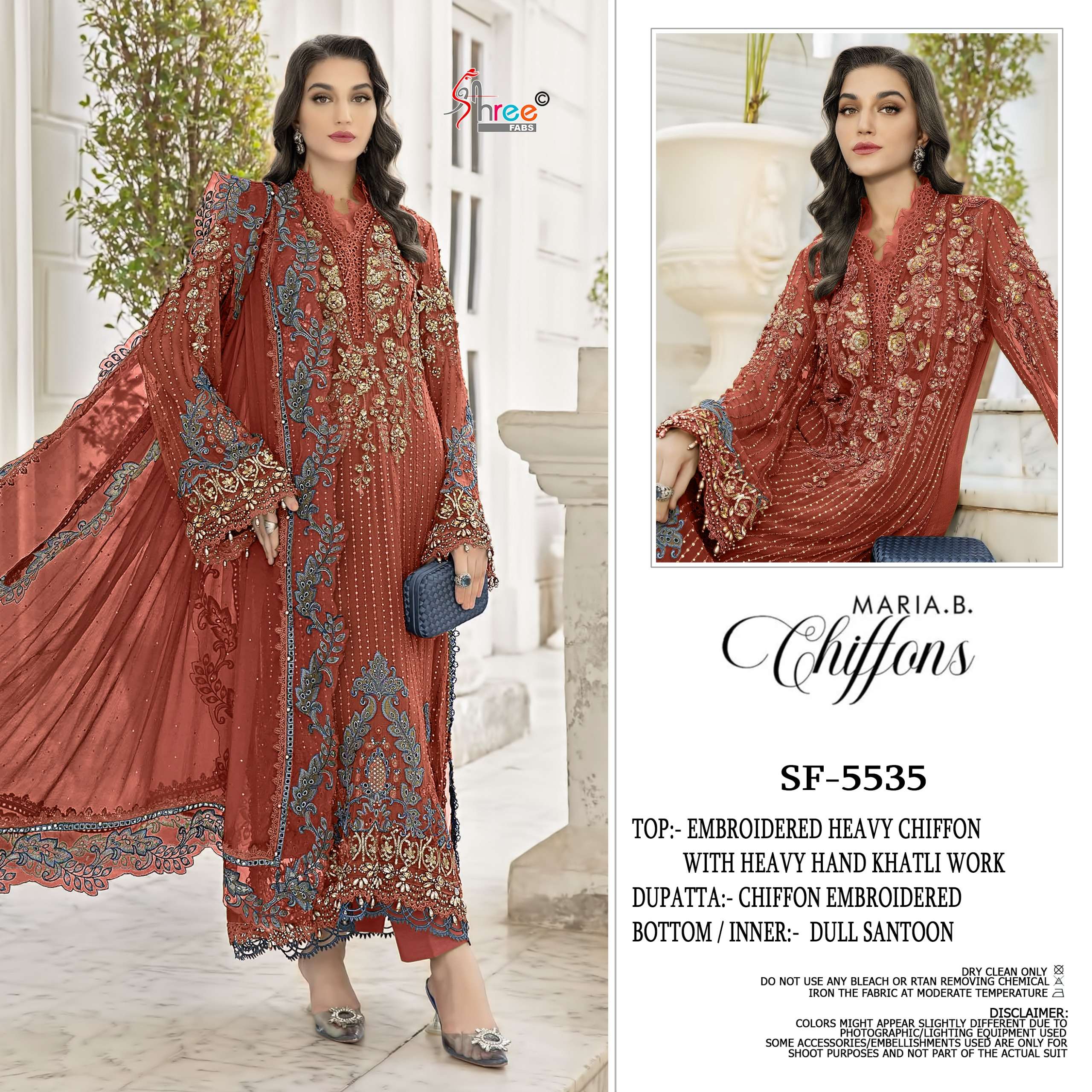 SHREE FABS SF 5535 CHIFFON HEAVY EMBROIDERED DESIGNER PAKISTANI SUIT